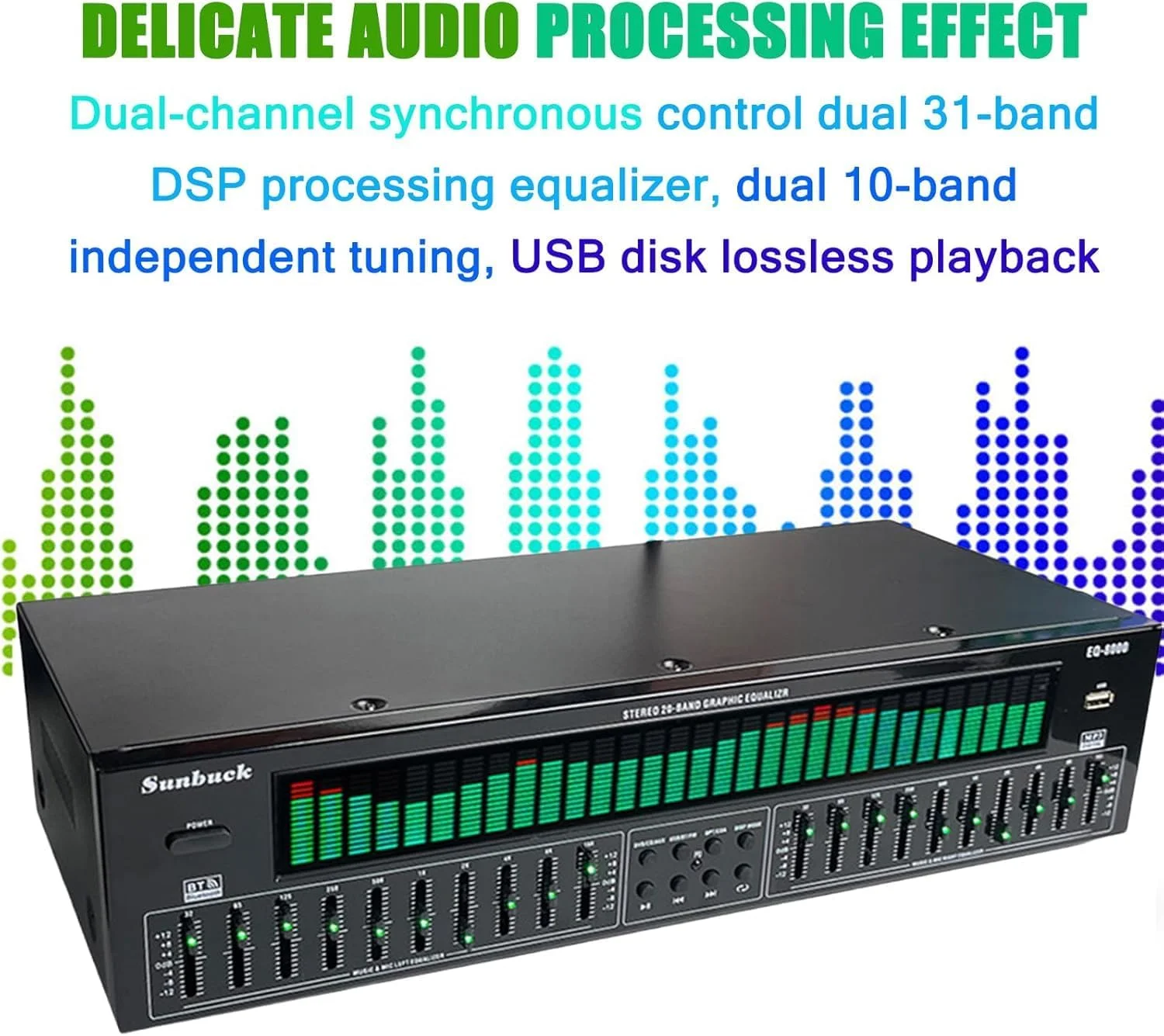 اکولایزر حرفه ای، اکولایزر دیجیتال 31 باندی، اکولایزر گرافیکی استریو صوتی دیجیتال، 12 الگوی ریتم، تنظیم مستقل دوگانه 10 قسمتی، با کاهش نویز، برای استودیوی ضبط اکولایزر حرفه ای، اکولایزر دیجیتال 31 باندی، اکولایزر گرافیکی استریو صوتی دیجیتال، 12 الگوی ریتم، تنظیم مستقل دوگانه 10 قسمتی، با کاهش نویز، برای استودیوی ضبط