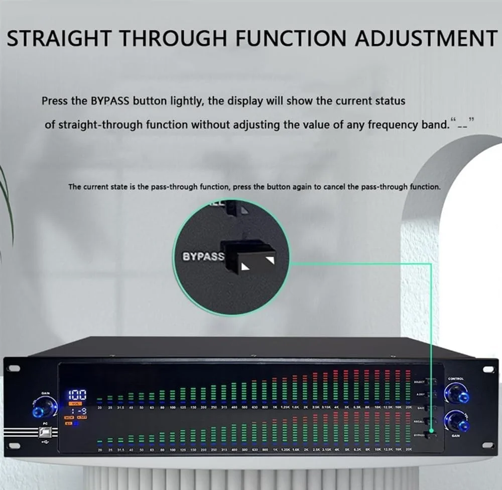 پردازشگر اکولایزر دیجیتال حرفه ای دوگانه 31 باندی، ذخیره 10 جلوه از پیش تنظیم شده، خروجی کاهش نویز با کیفیت صدای بالا (777S) پردازشگر اکولایزر دیجیتال حرفه ای دوگانه 31 باندی، ذخیره 10 جلوه از پیش تنظیم شده، خروجی کاهش نویز با کیفیت صدای بالا (777S)