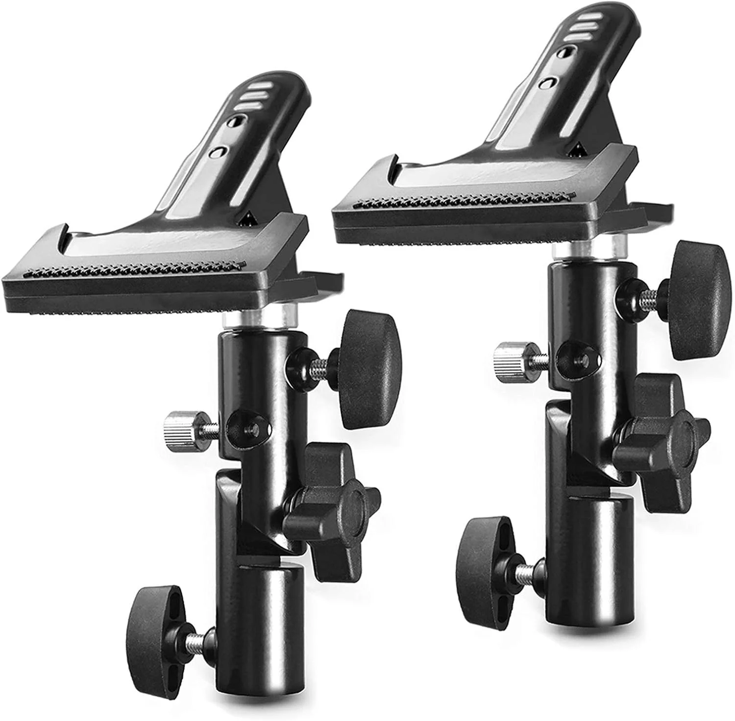 گیره نگهدارنده فلزی مقاوم استودیوی عکس دلفین آرام با پایه نور 5/8 و نگهدارنده رفلکتور چتر (2 عدد)