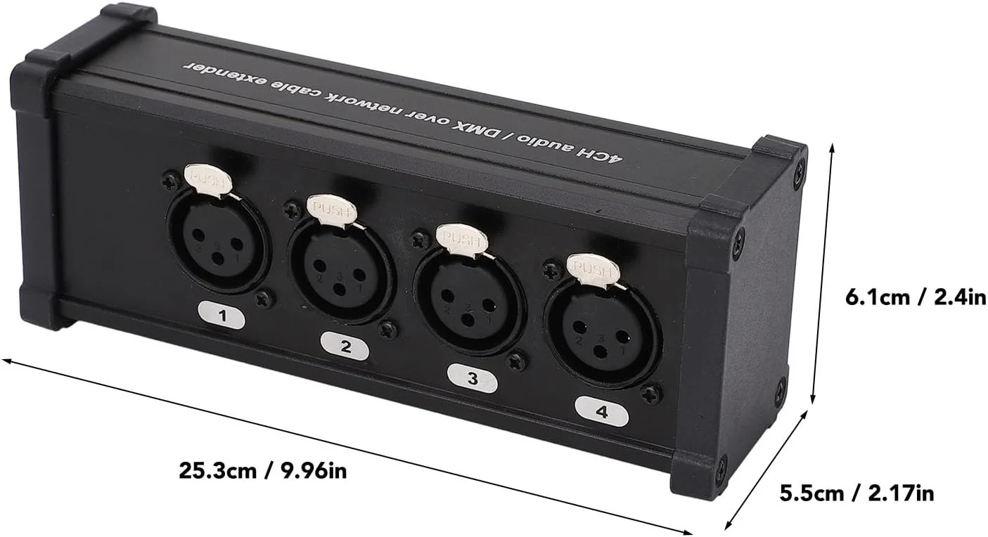 جعبه توسعه دهنده کابل XLR، 4 کانال، چند منظوره، آلیاژ آلومینیوم، مناسب استودیو ضبط و نورپردازی صحنه