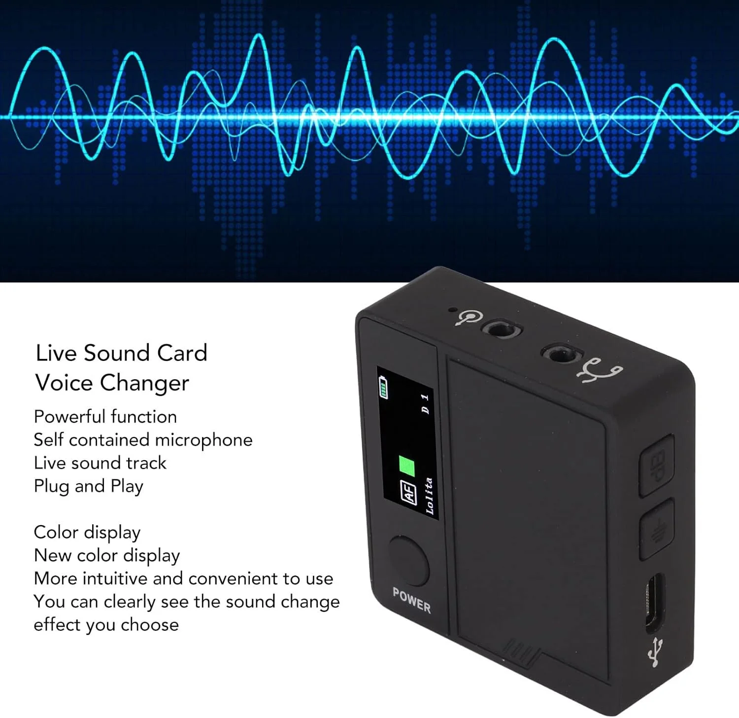تغییر دهنده صدای قابل حمل، دستگاه کوچک تغییر صدا دستی، 11 جلوه صوتی، رابط 3.5 میلی متری، سازگار با تلفن همراه، رایانه شخصی، لپ تاپ