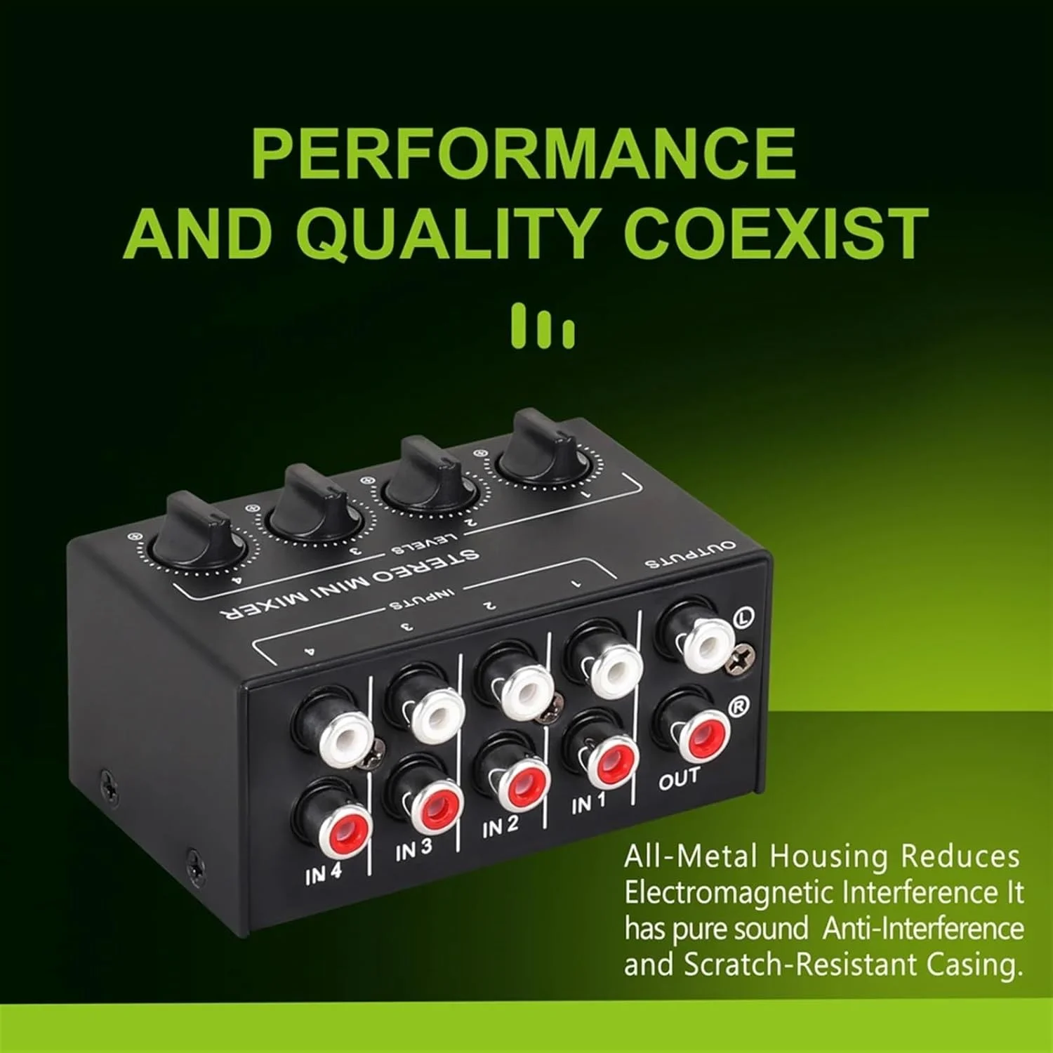 میکسر DJ، میکسر استریو پسیو کوچک RCA چهار کاناله CX400، پخش کننده استریو صدا برای تجهیزات DJ استودیویی زنده