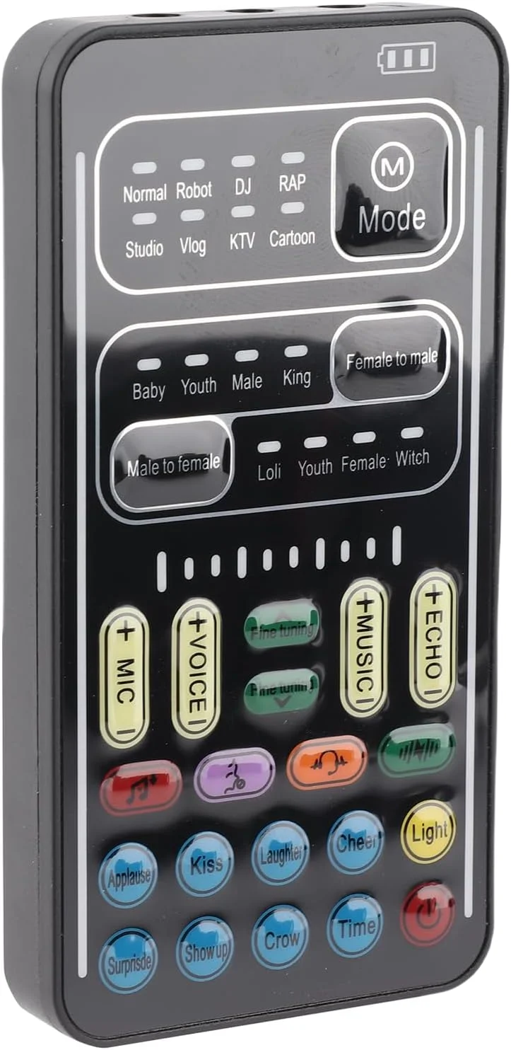 ست تغییر صدا، میکروفون دستی تغییر صدا کارت صدای زنده با 8 جلوه صوتی مینی مدولاتور I9 دستگاه جلوه های چند منظوره، هدفون مانیتور، USB (نسخه انگلیسی) ست تغییر صدا، میکروفون دستی تغییر صدا کارت صدای زنده با 8 جلوه صوتی مینی مدولاتور I9 دستگاه جلوه های چند منظوره، هدفون مانیتور، USB (نسخه انگلیسی)