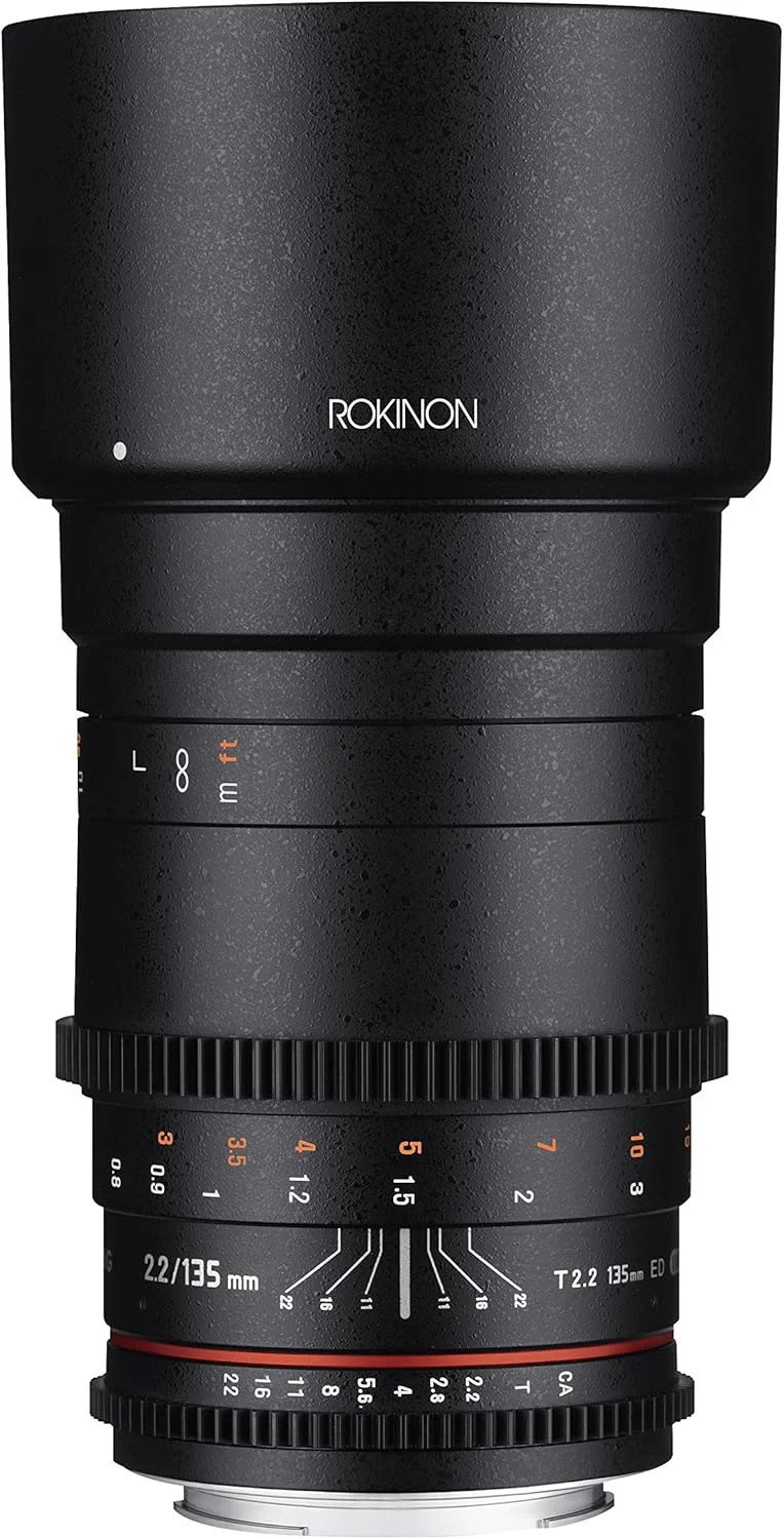 لنز سینمایی تله فوتو 135mm T2.2 ED UMC Rokinon Cine DS برای دوربین های SLR دیجیتال Canon EF