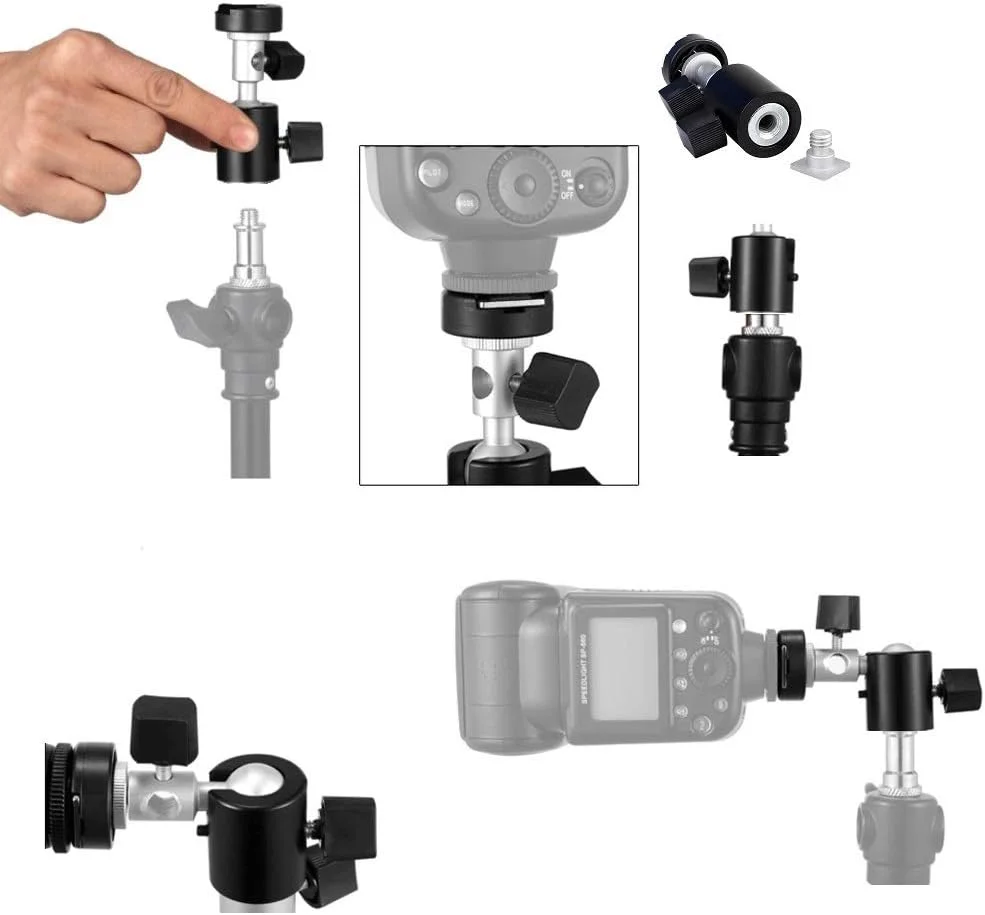 نگهدارنده فلاش دوربین یونیورسال eWINNER با قابلیت چرخش 360 درجه مدل C-type به همراه سر توپی، رزوه 1/4 و 3/8 اینچ و نگهدارنده چتر برای فلاش های نیکون، کانن، پنتاکس و المپوس نگهدارنده فلاش دوربین یونیورسال eWINNER با قابلیت چرخش 360 درجه مدل C-type به همراه سر توپی، رزوه 1/4 و 3/8 اینچ و نگهدارنده چتر برای فلاش های نیکون، کانن، پنتاکس و المپوس