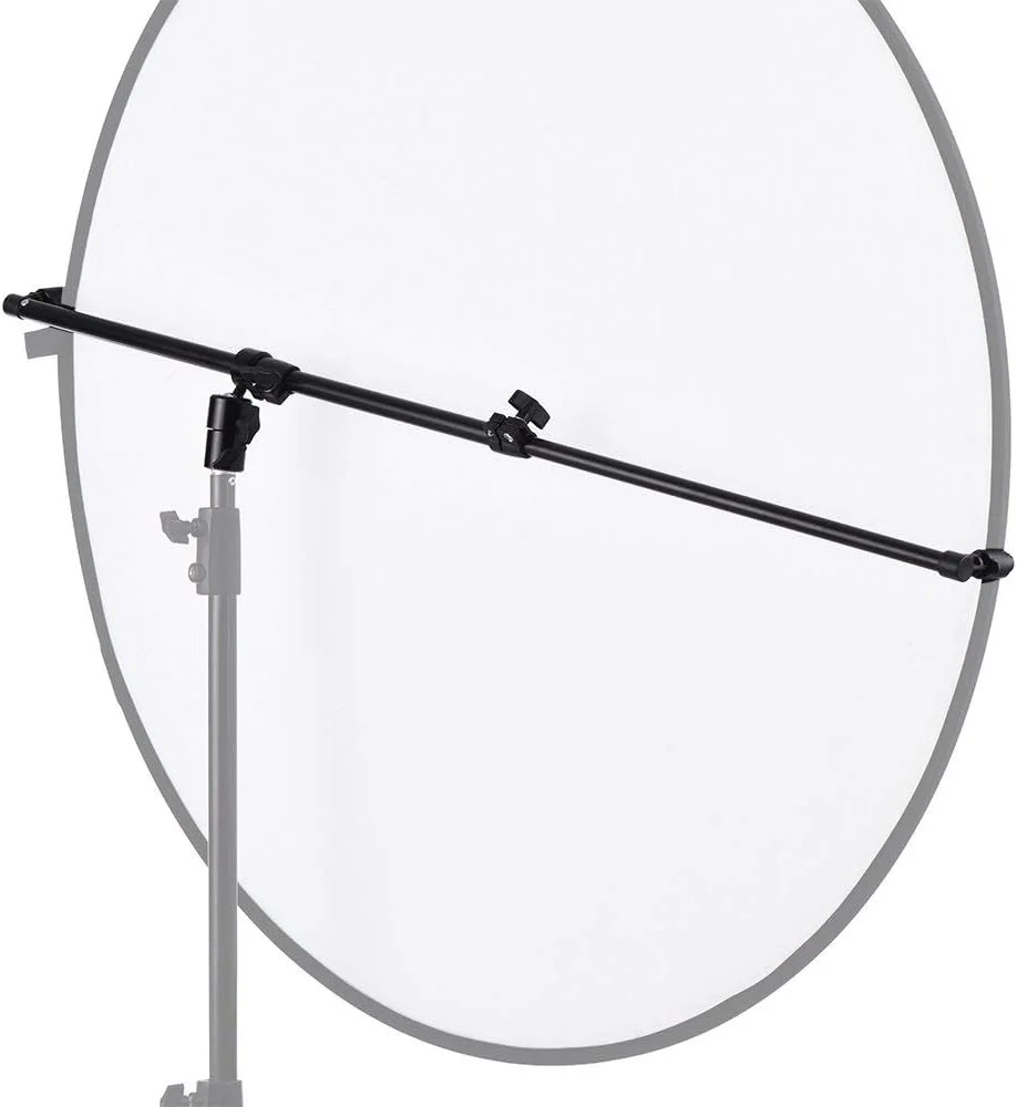 نگهدارنده بازتابنده با سر چرخان 360 درجه ایوینر، نگهدارنده تلسکوپی بازتابنده عکاسی، بازوی بوم قابل گسترش با چرخش قابل تنظیم 0.66-1.2 متر برای عکاسی محصول و پرتره