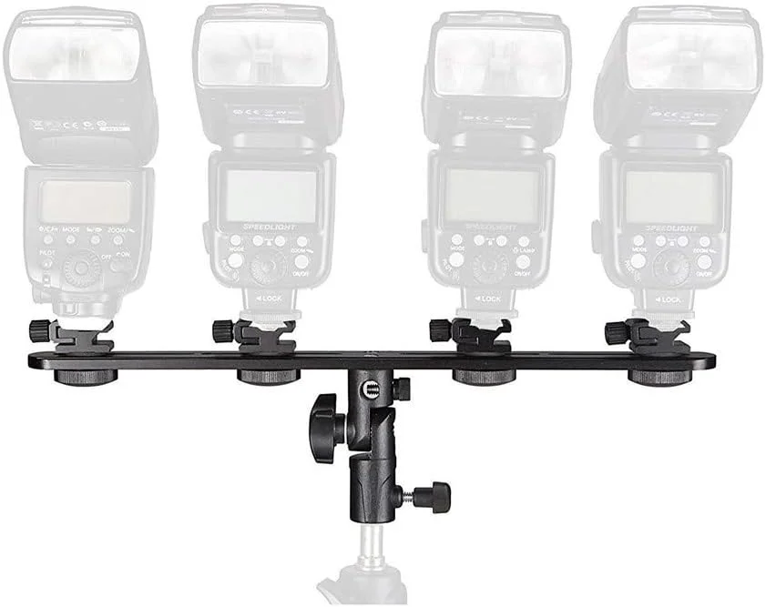 نگهدارنده فلاش کفشک سرد eWINNER با قابلیت چرخش/شیب، تک، دوتایی، سه تایی، به همراه نگهدارنده چتر و پایه نور برای نیکون، کانن، گودوکس و یونگنو اسپیدلایت (E4)