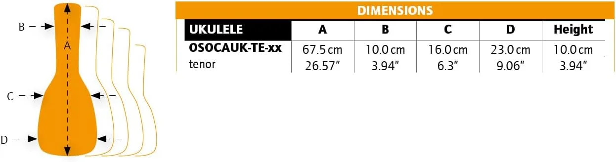 کیف سافت ارتقا گیتار Ortega برای تنور یوکللی - موکا (OSOCAUK-TE-MO)