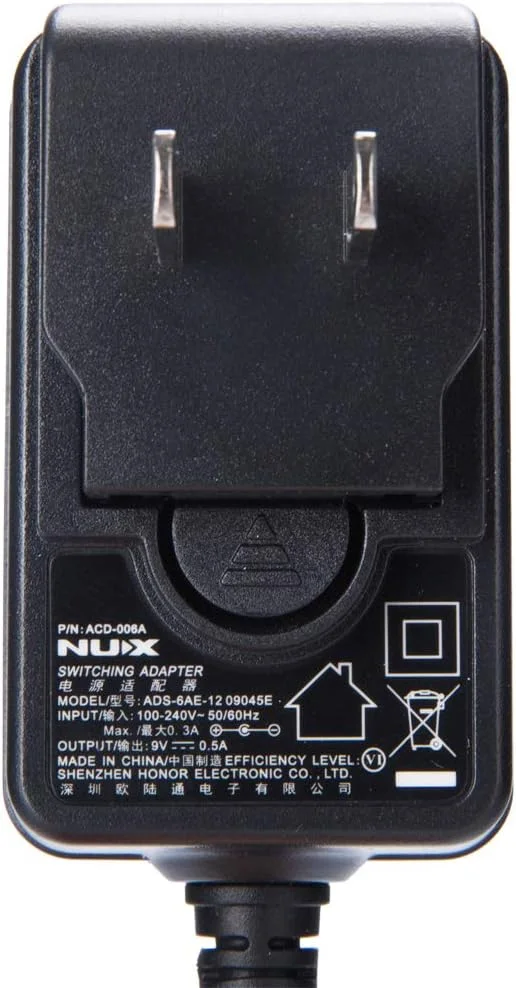 آداپتور برق پدال NUX ACD-006A با نویز و ریپل پایین، منبع تغذیه پدال، منبع تغذیه افکت DC 9V 500mA