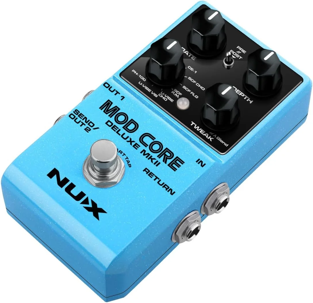 پدال مُدلاسیون NUX Mod Core Deluxe MKII با 8 نوع مُدلاسیون، خروجی مونو یا استریو، مسیریابی پیشرفته