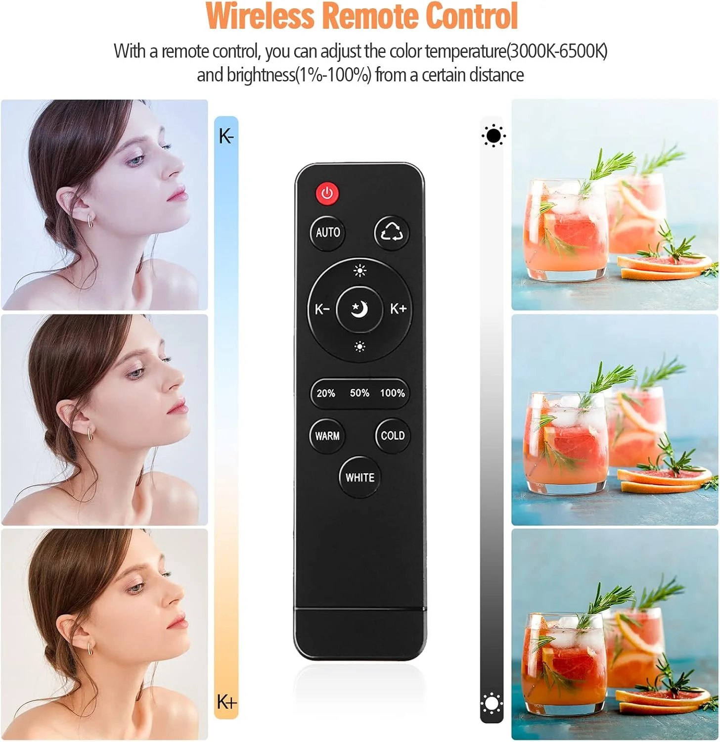 لامپ ال ای دی ANEY، لامپ عکاسی 85 وات با دمای رنگ 3000K-6500K، لامپ کم مصرف با روشنایی قابل تنظیم، پایه E27 به همراه کنترل از راه دور برای استودیو عکاسی، منزل، انبار، اداره و هتل