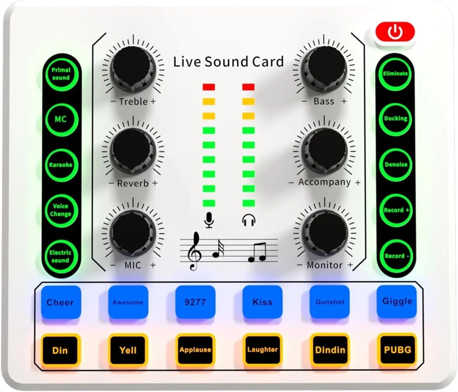 میکسر DJ مدل M8 کارت صدای زنده پنل صوتی افکت صدا میکسر برای پخش زنده، آهنگ های K، ضبط زنده، KTV خانگی