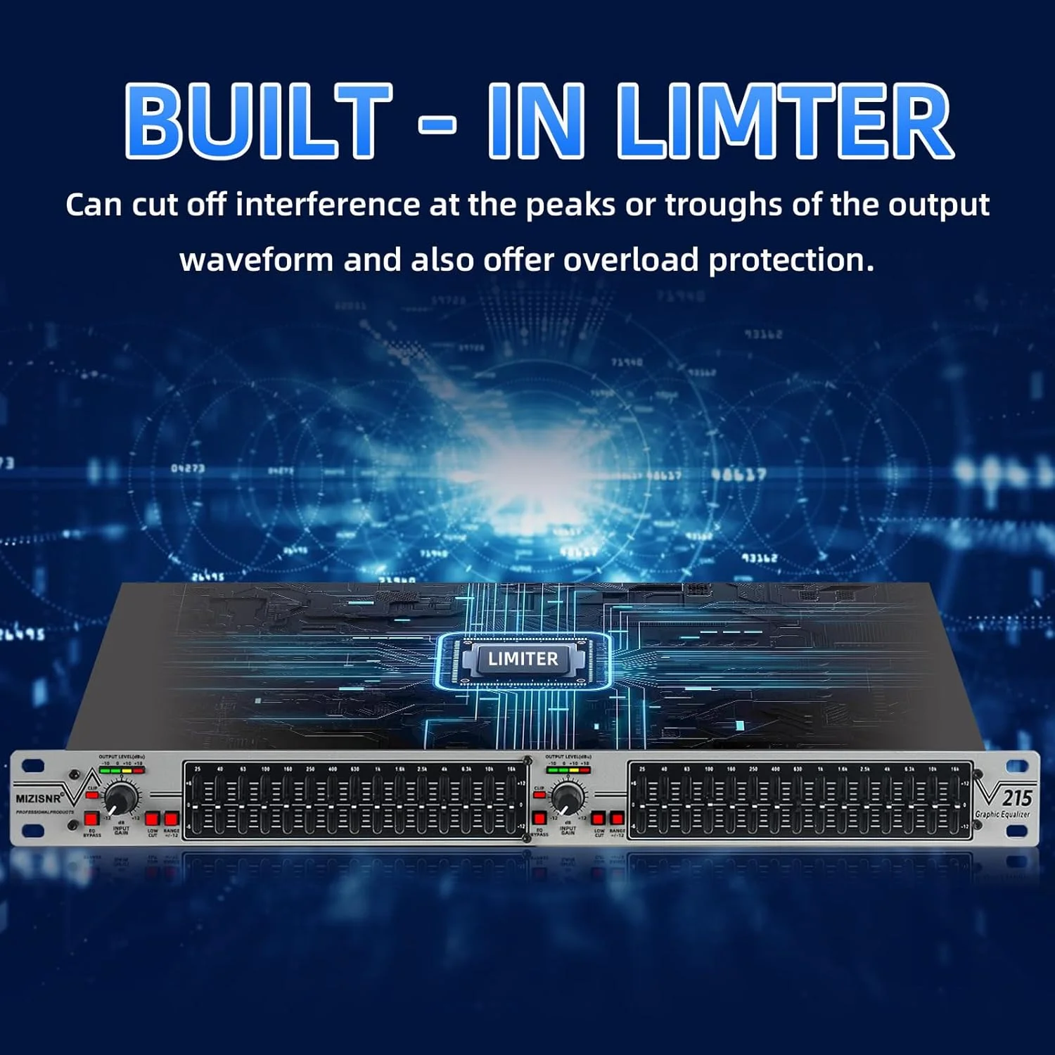 اکولایزر گرافیکی 15 باندی استریو برای سیستم صوتی خانگی، اکولایزر حرفه ای DJ نقره ای دو کاناله، کاهش نویز، قابل نصب در رک 1U (EQ-215S) اکولایزر گرافیکی 15 باندی استریو برای سیستم صوتی خانگی، اکولایزر حرفه ای DJ نقره ای دو کاناله، کاهش نویز، قابل نصب در رک 1U (EQ-215S)