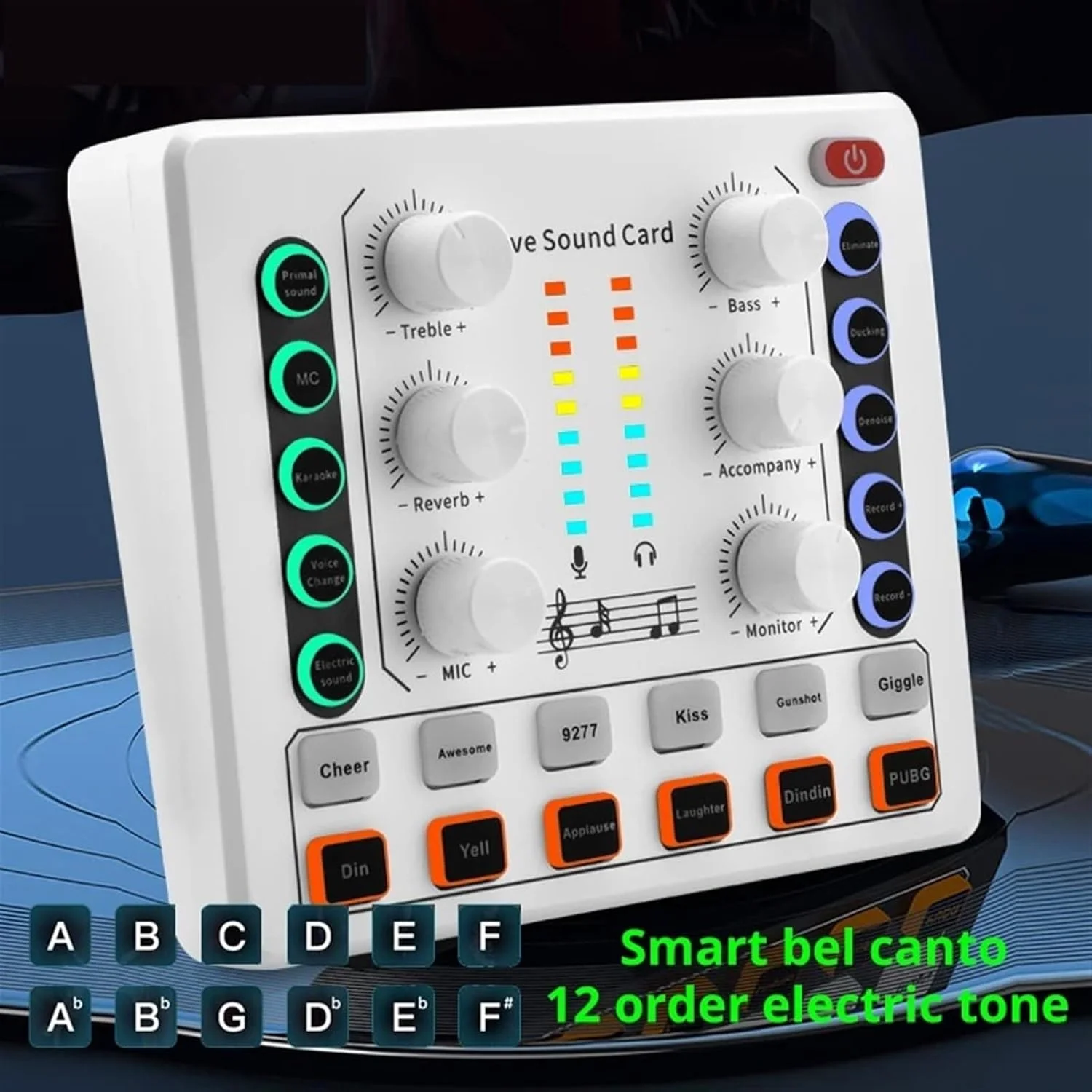 میکسر DJ مدل M8 کارت صدای زنده پنل صوتی افکت صدا میکسر برای پخش زنده، آهنگ های K، ضبط زنده، KTV خانگی