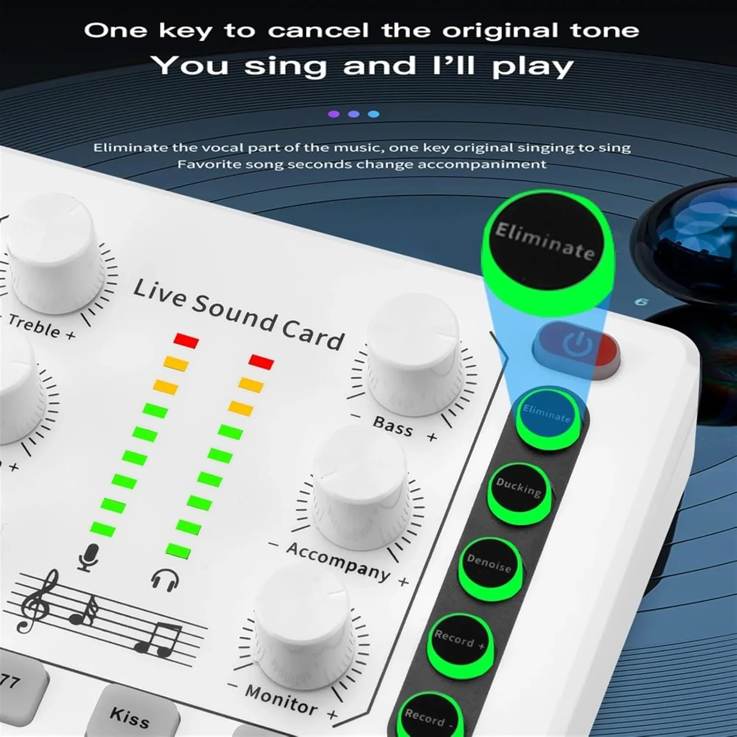 میکسر DJ مدل M8 کارت صدای زنده پنل صوتی افکت صدا میکسر برای پخش زنده، آهنگ های K، ضبط زنده، KTV خانگی