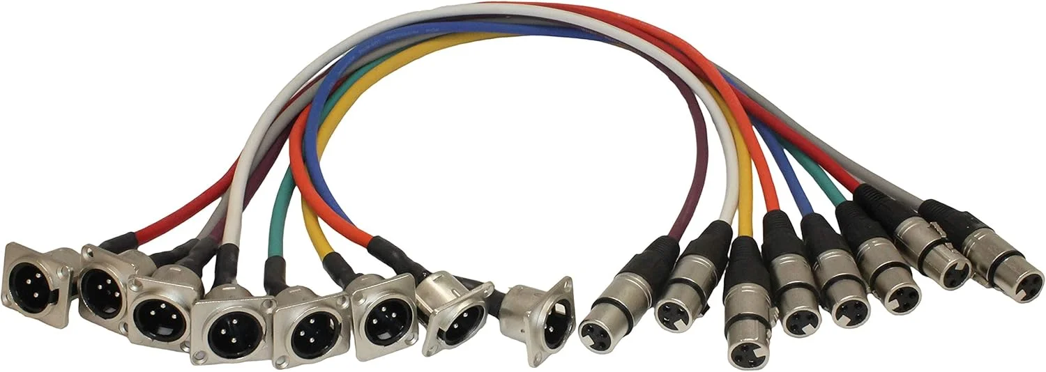 اتصالات جایگزین XLR نری برای جعبه استیج یا رک (بسته 8 رنگی)