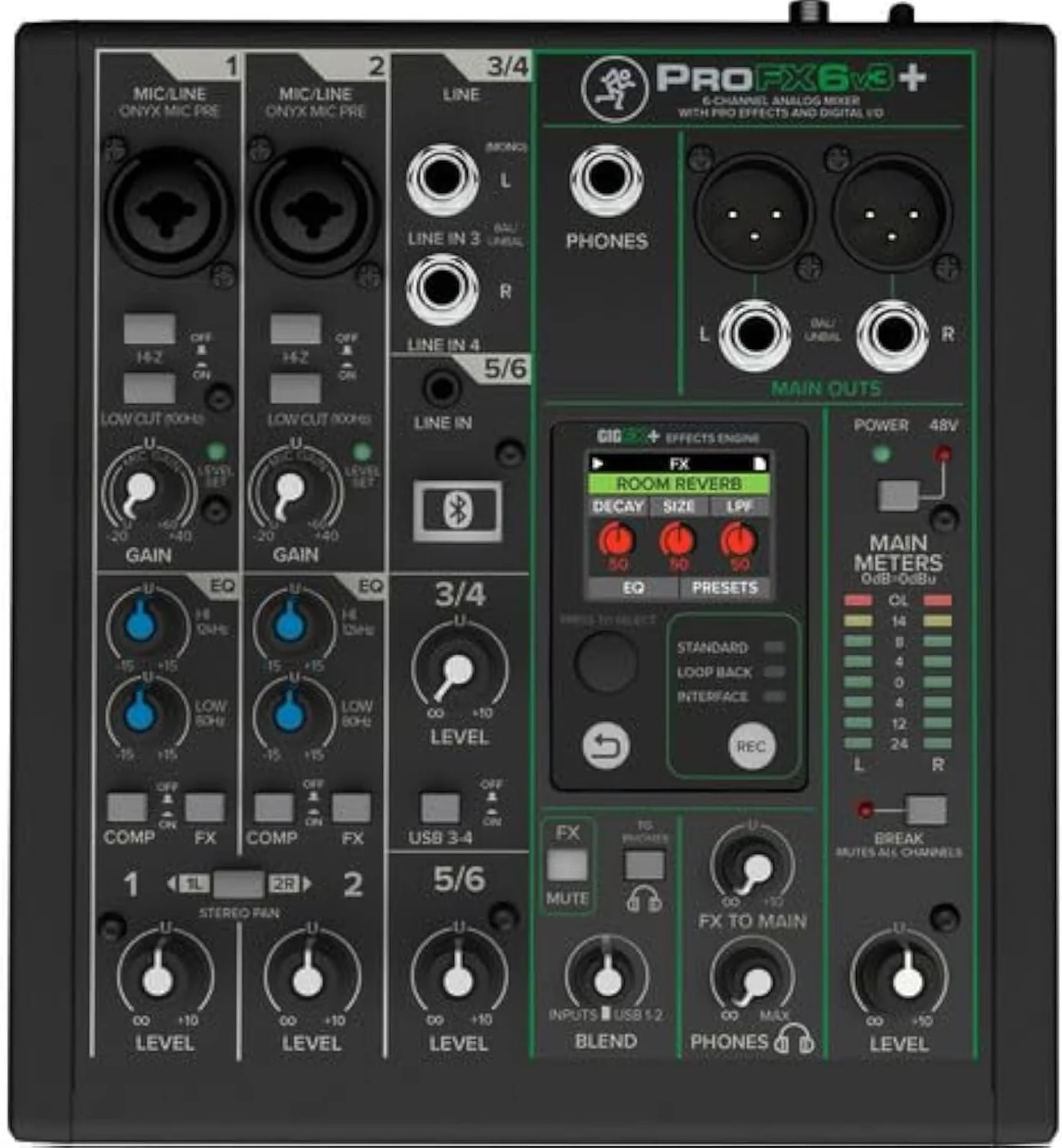 میکسر آنالوگ 6 کانال Mackie ProFX6v3+ با افکت داخلی، ضبط USB و بلوتوث میکسر آنالوگ 6 کانال Mackie ProFX6v3+ با افکت داخلی، ضبط USB و بلوتوث