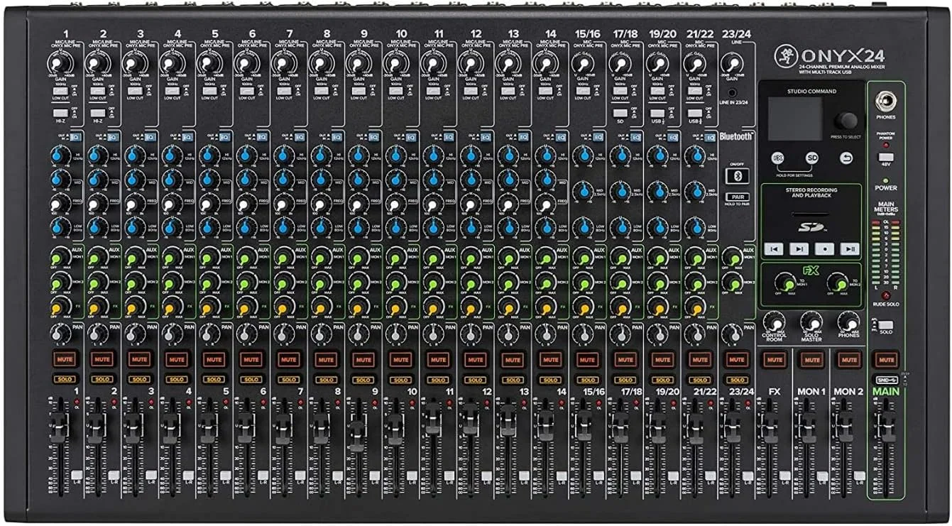 میکسر آنالوگ پریمیوم 24 کاناله Mackie Onyx Series با USB چند مسیره (Onyx24)