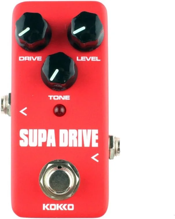پدال افکت گیتار کوچک Kokko Supa Drive - پردازشگر صدای گرم و تمیز Overdrive، لوازم جانبی قابل حمل برای گیتار و باس - FOD5
