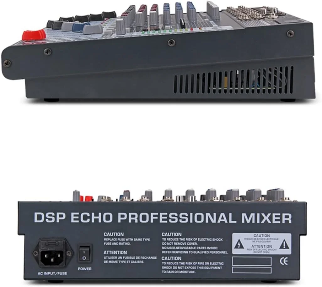 میکسر صوتی 8 کاناله MD-8 برای تجهیزات DJ و صدا، دارای 24 افکت DSP، USB، بلوتوث، جک XLR و ورودی Aux
