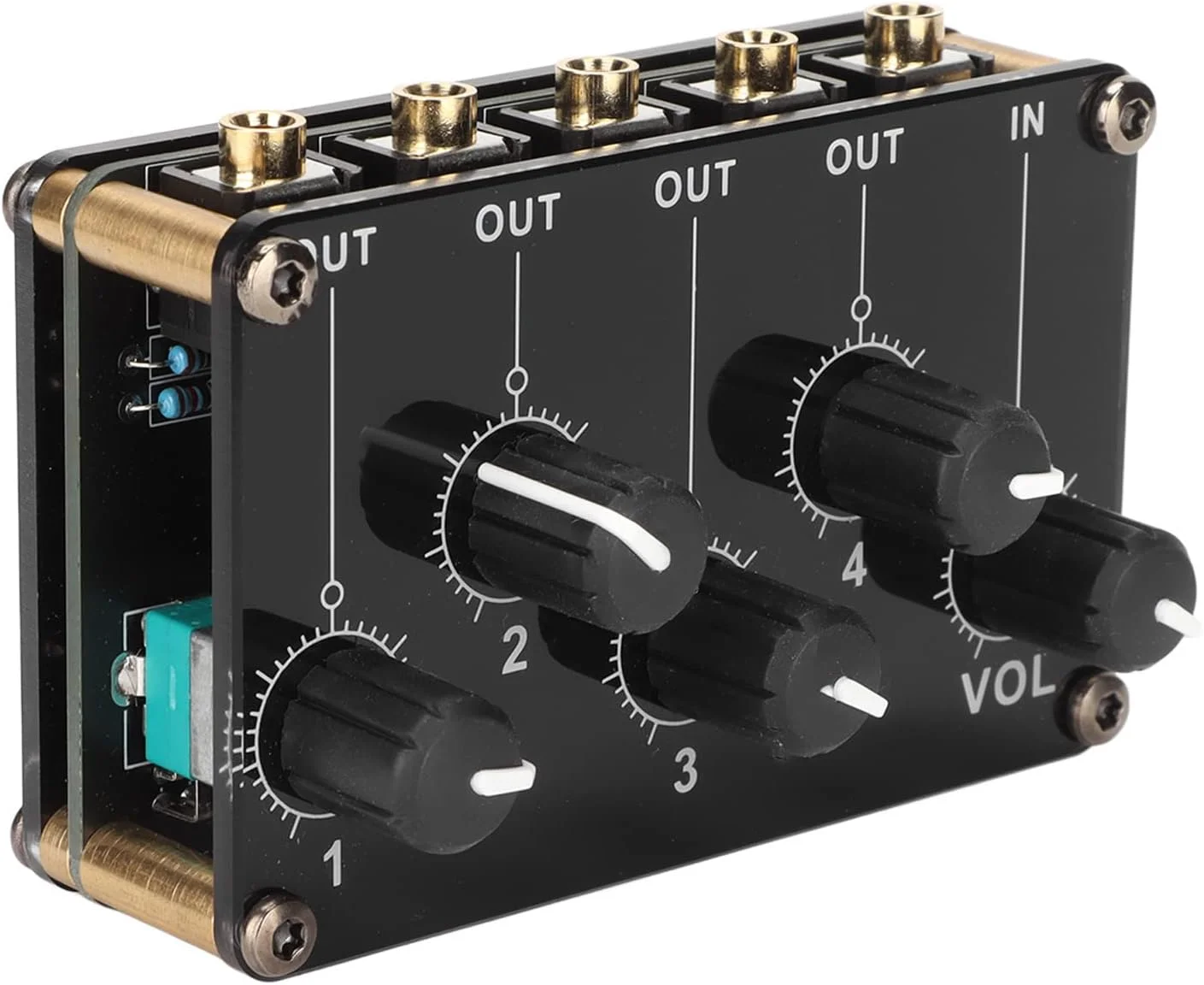 میکسر استریو کوچک 4 کانال، میکسر پسیو 4 کاناله حرفه ای با نویز کم برای میکس ساز، پخش کننده سی دی - کنسول ضبط استودیویی زنده قابل حمل