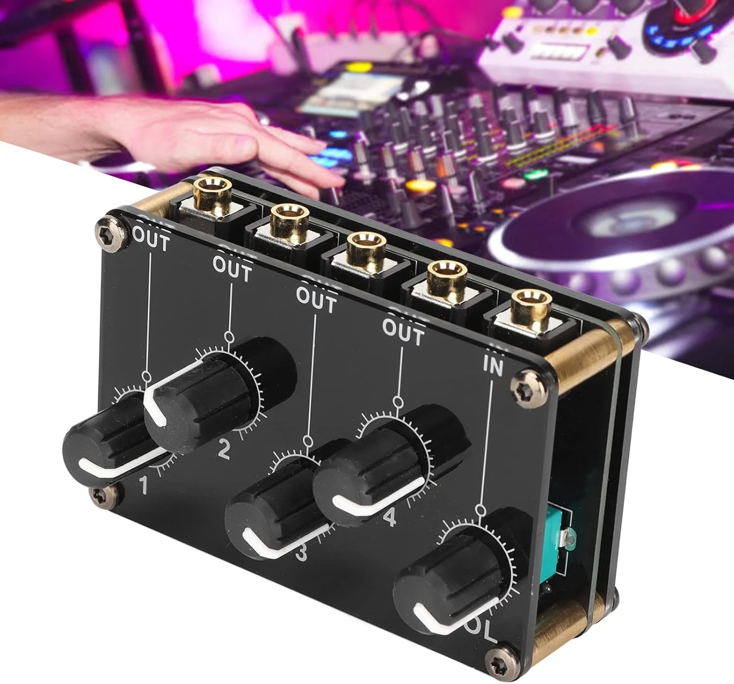 میکسر استریو کوچک 4 کانال، میکسر پسیو 4 کاناله حرفه ای با نویز کم برای میکس ساز، پخش کننده سی دی - کنسول ضبط استودیویی زنده قابل حمل