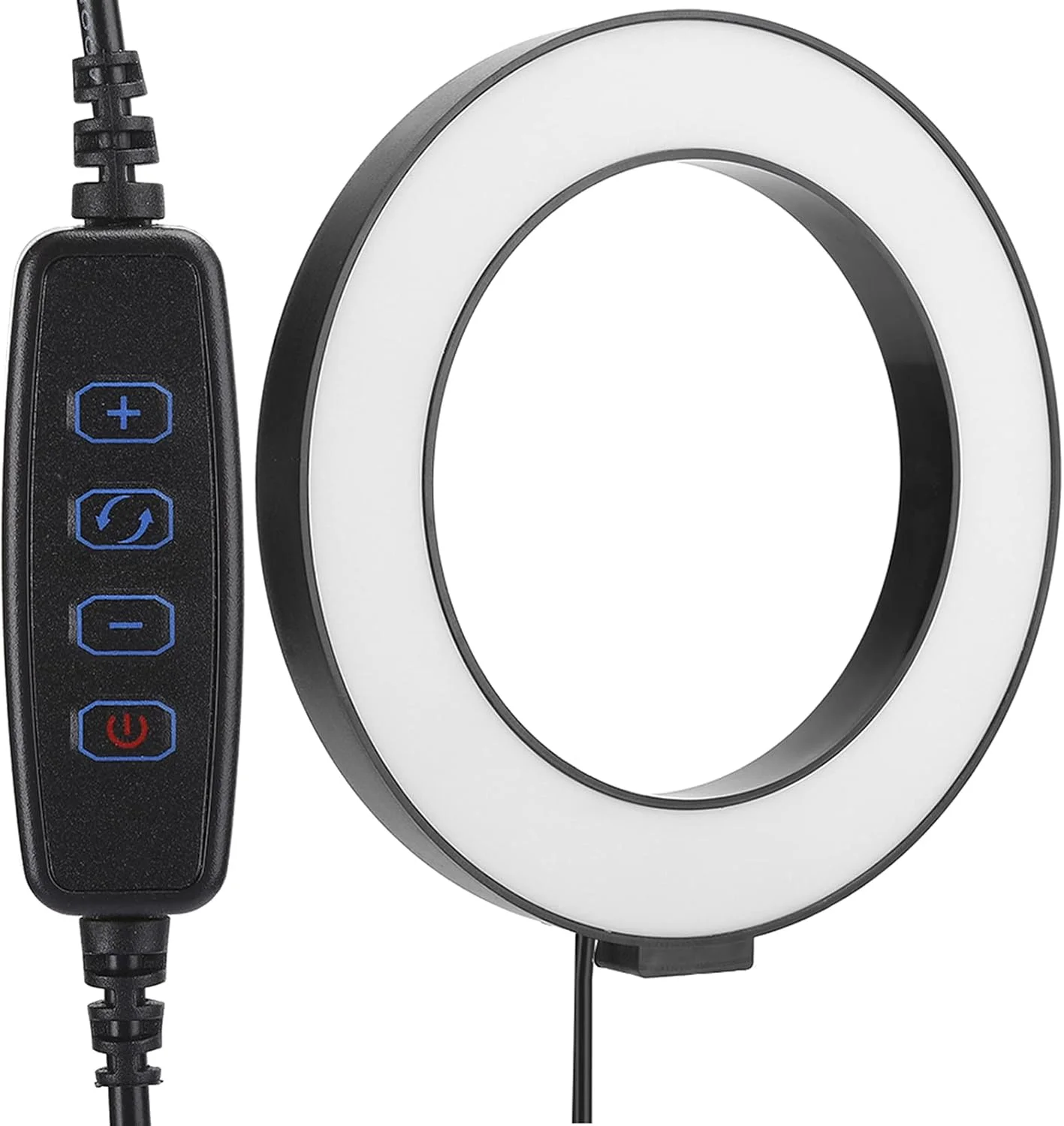 حلقه نور ال ای دی با دمای رنگ قابل تنظیم، لامپ کامل برای پخش زنده تلفنی و سلفی، 16 سانتی متر (16cm)