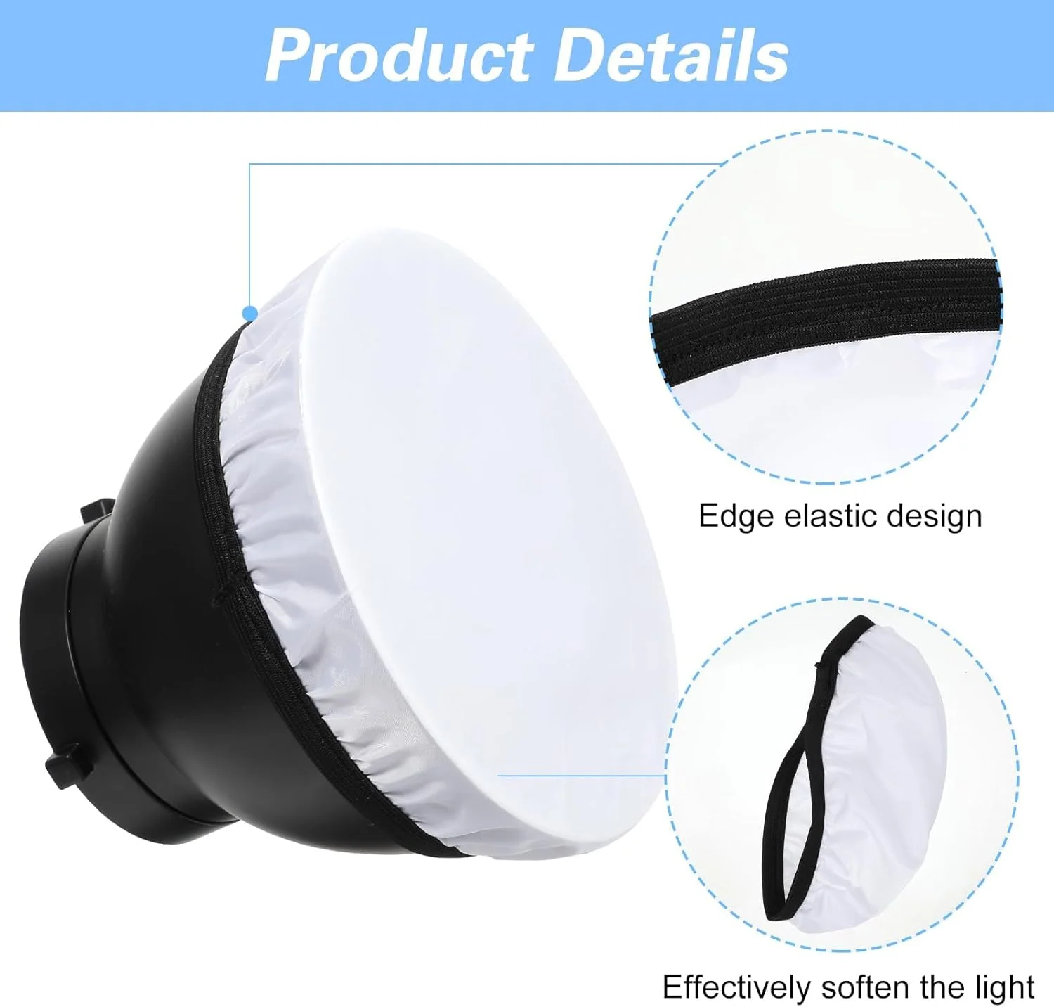 چهار عدد پخش کننده نور، پخش کننده نور حلقه ای 18 سانتی متری، جوراب لامپ پخش کننده پارچه ای استاندارد، بازتابنده های نور برای استودیوی عکاسی (سفید) چهار عدد پخش کننده نور، پخش کننده نور حلقه ای 18 سانتی متری، جوراب لامپ پخش کننده پارچه ای استاندارد، بازتابنده های نور برای استودیوی عکاسی (سفید)