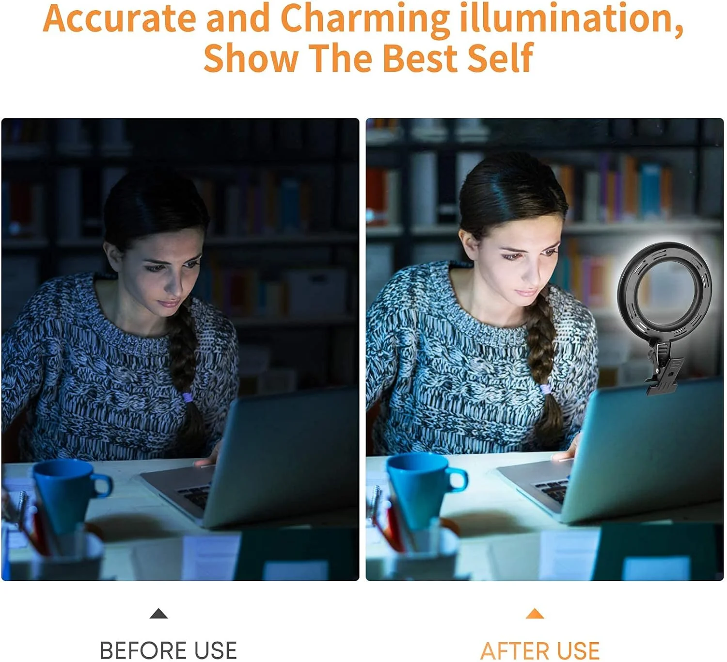 کیت نورپردازی کنفرانس ویدیویی، چراغ حلقه ای گیره دار برای مانیتور کامپیوتر لپ تاپ با 5 رنگ قابل تنظیم و 5 سطح روشنایی برای نورپردازی وب کم/نورپردازی زوم/کار از راه دور/پخش زنده کیت نورپردازی کنفرانس ویدیویی، چراغ حلقه ای گیره دار برای مانیتور کامپیوتر لپ تاپ با 5 رنگ قابل تنظیم و 5 سطح روشنایی برای نورپردازی وب کم/نورپردازی زوم/کار از راه دور/پخش زنده