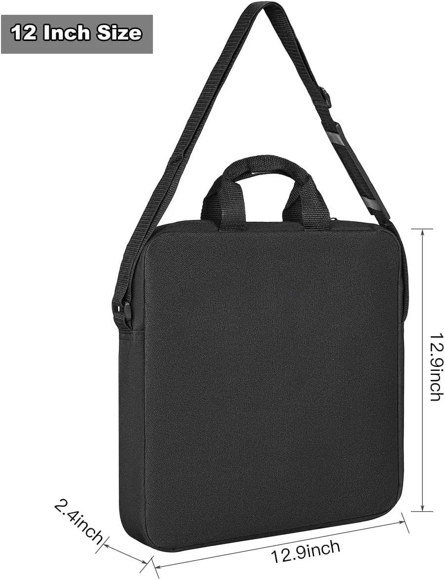 کیف حمل نور حلقه ای عکاسی CASEDAO برای نور حلقه ای 12 اینچی، کیف محافظ نور حلقه ای سلفی 12x12 اینچی، کیف LED رومیزی قابل حمل برای نور دوربین 12 اینچی - مشکی