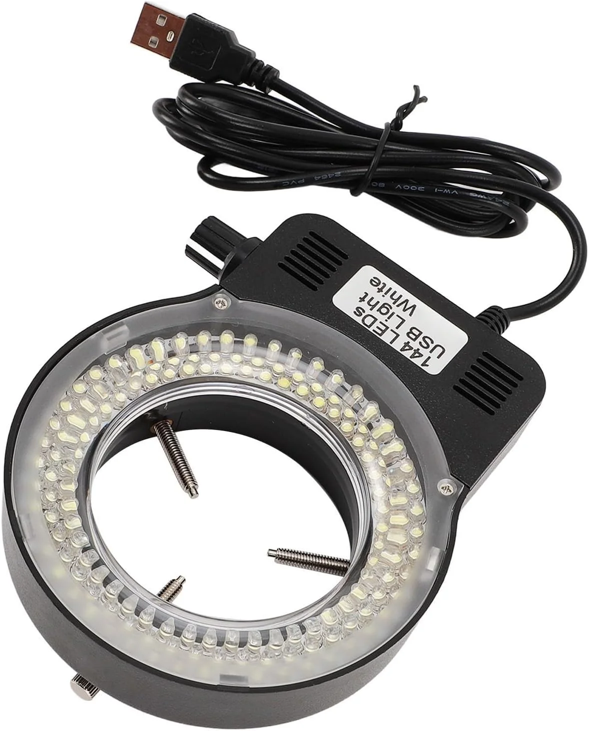 منبع نور حلقه ای LED چراغ میکروسکوپ با روشنایی بالا با USB برای تراشکاری، دوربین ها، دوربین های دوچشمی، میکروسکوپ های استریو 144 LED حلقه ای قابل تنظیم منبع نور حلقه ای LED چراغ میکروسکوپ با روشنایی بالا با USB برای تراشکاری، دوربین ها، دوربین های دوچشمی، میکروسکوپ های استریو 144 LED حلقه ای قابل تنظیم