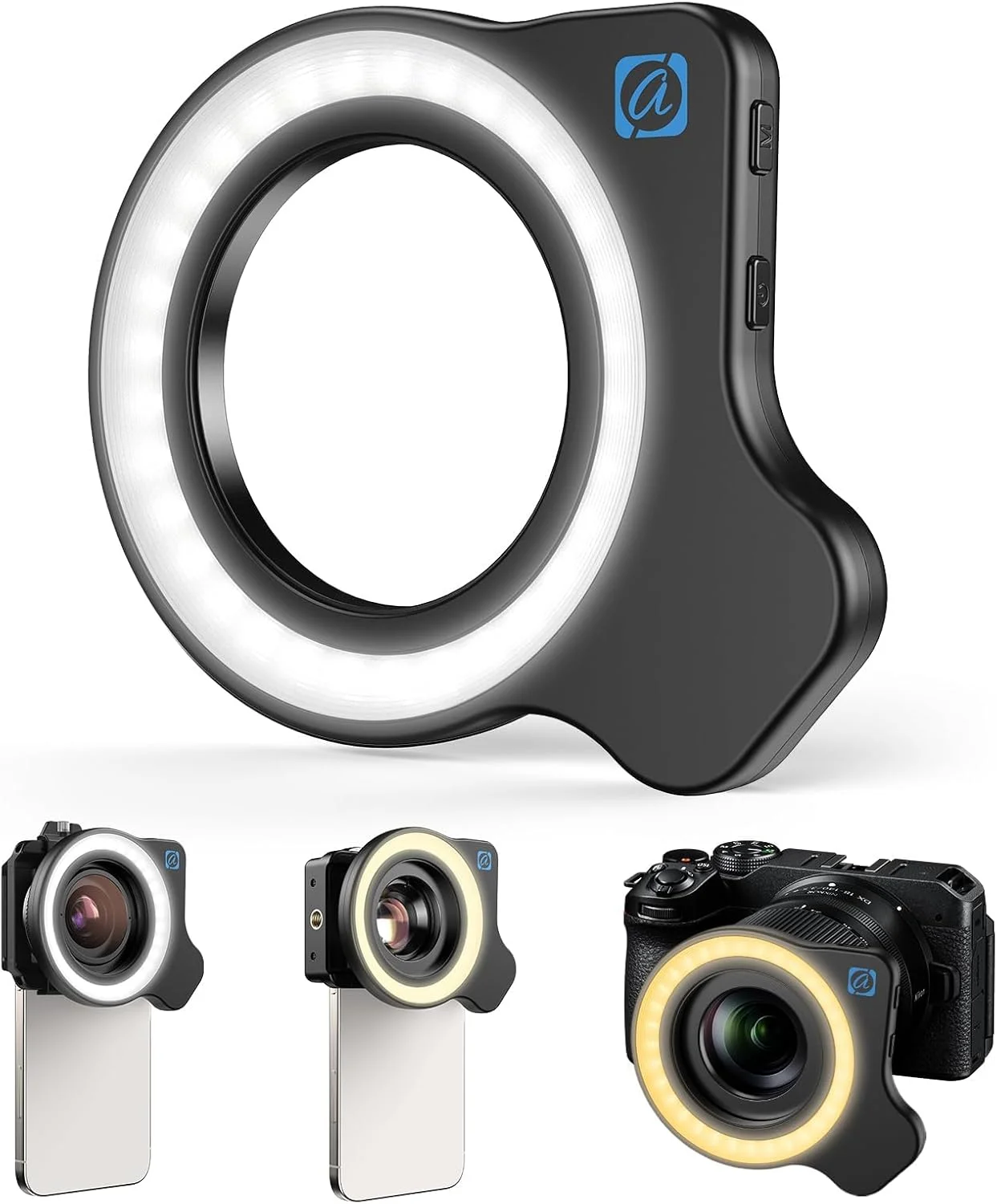 نور پرکننده لنز ماکرو Azonee با رزوه 37mm+52mm (فقط نور)، چراغ حلقه ای قابل حمل تلفن همراه با 32 LED با CRI بالا 95، 45 حالت نور، اتصالات لنز برای تمام لنزها/فیلترها/لنزهای دوربین تلفن 37mm+52mm نور پرکننده لنز ماکرو Azonee با رزوه 37mm+52mm (فقط نور)، چراغ حلقه ای قابل حمل تلفن همراه با 32 LED با CRI بالا 95، 45 حالت نور، اتصالات لنز برای تمام لنزها/فیلترها/لنزهای دوربین تلفن 37mm+52mm