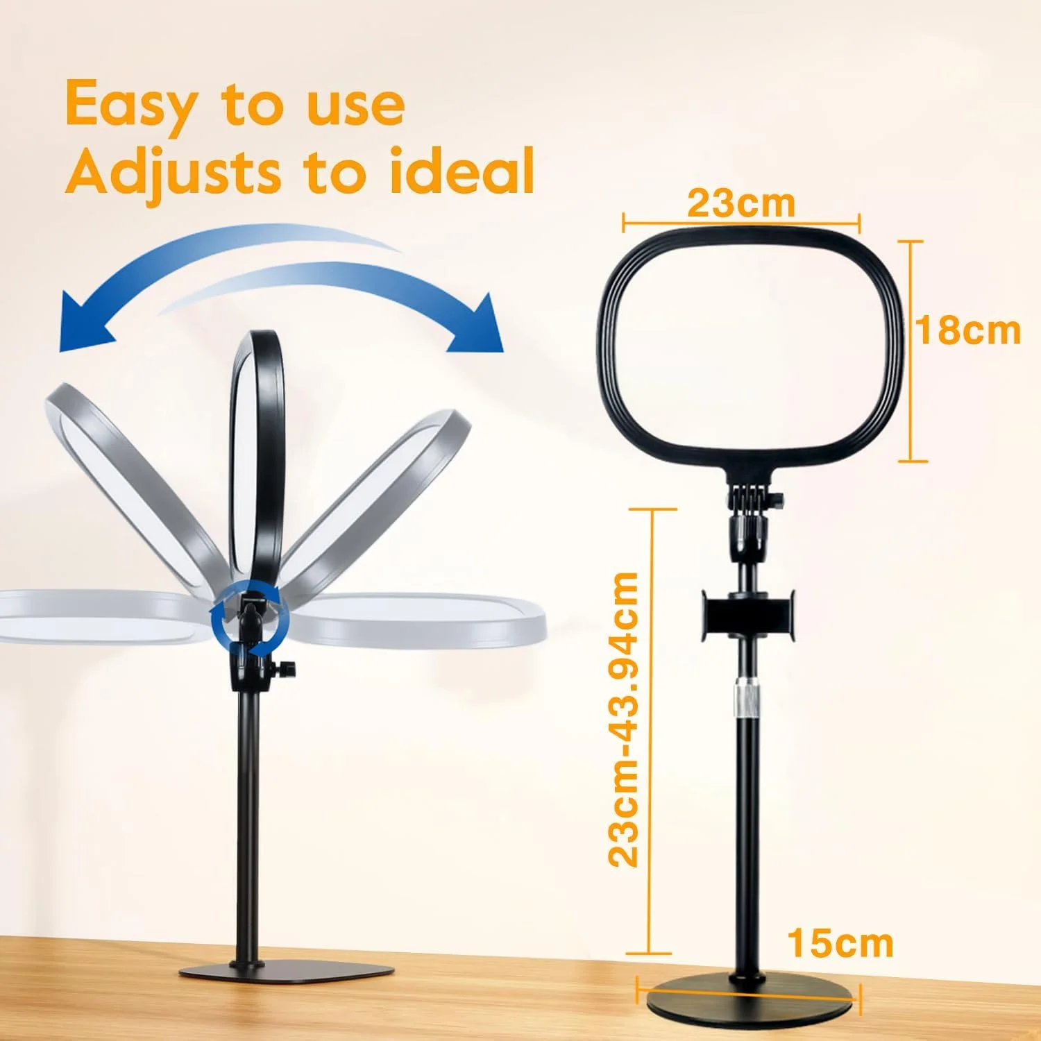 نورپردازی کنفرانس ویدیویی برای جلسات آنلاین، چراغ رومیزی برای دفتر کار خانگی، چراغ رومیزی با 30 حالت نور، چراغ حلقه ای برای میز با پایه انعطاف پذیر و عملکرد حافظه برای نورپردازی جلسات آنلاین و پخش ویدیو