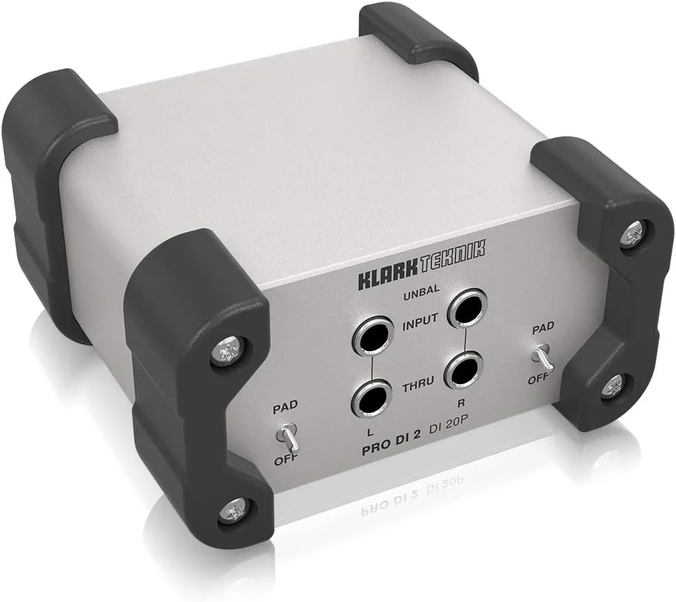 جعبه DI استریو پسیو Klark Teknik PRO DI 2 DI 20P با ترانسفورماتور Midas و دامنه دینامیکی گسترده