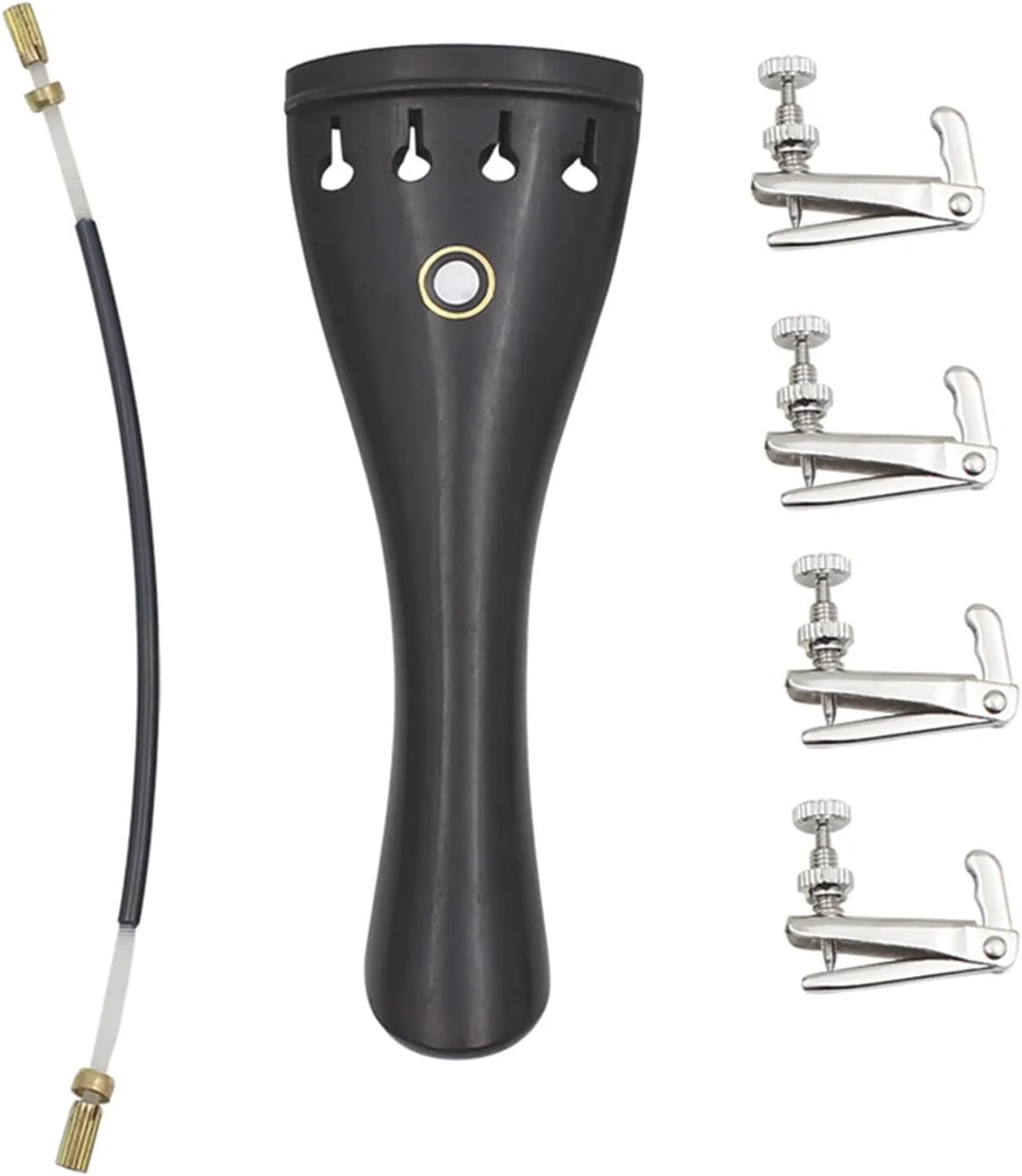 سیم گیر ویولن Keenso با زه آبنوس، 4 کوک تنظیم دقیق، قطعه جایگزین برای ویولن 4/3 و 4/4