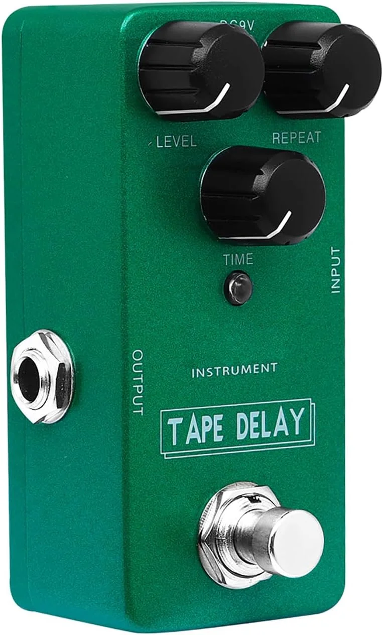 پدال افکت گیتار Jiawu Analog Tape Dely Dely با دیلی دیجیتال برای ایجاد صداهای فراگیر، بدنه تمام فلزی بادوام، رنگ سبز، گزینه های استفاده متنوع برای گیتاریست ها