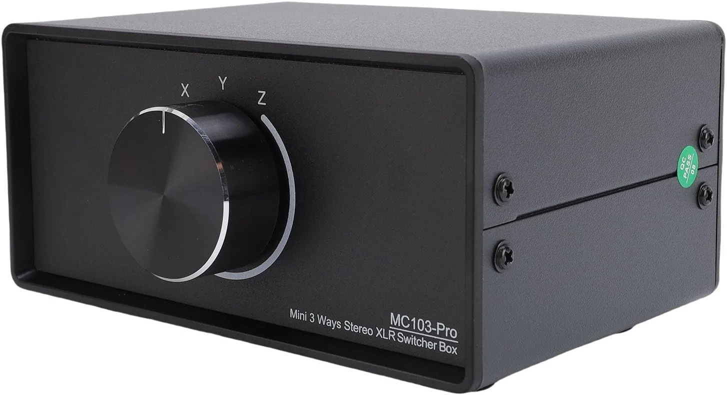 سلکتور استریو خروجی سوئیچر 3 در 1 XLR جیاوو برای متخصصان صدا آلیاژ آلومینیوم/مشکی