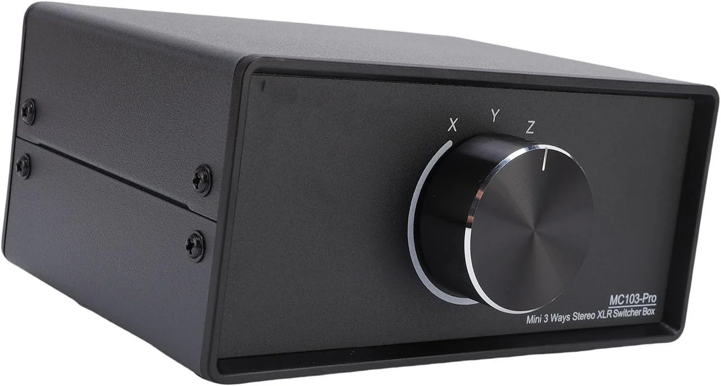 سلکتور استریو خروجی سوئیچر 3 در 1 XLR جیاوو برای متخصصان صدا آلیاژ آلومینیوم/مشکی