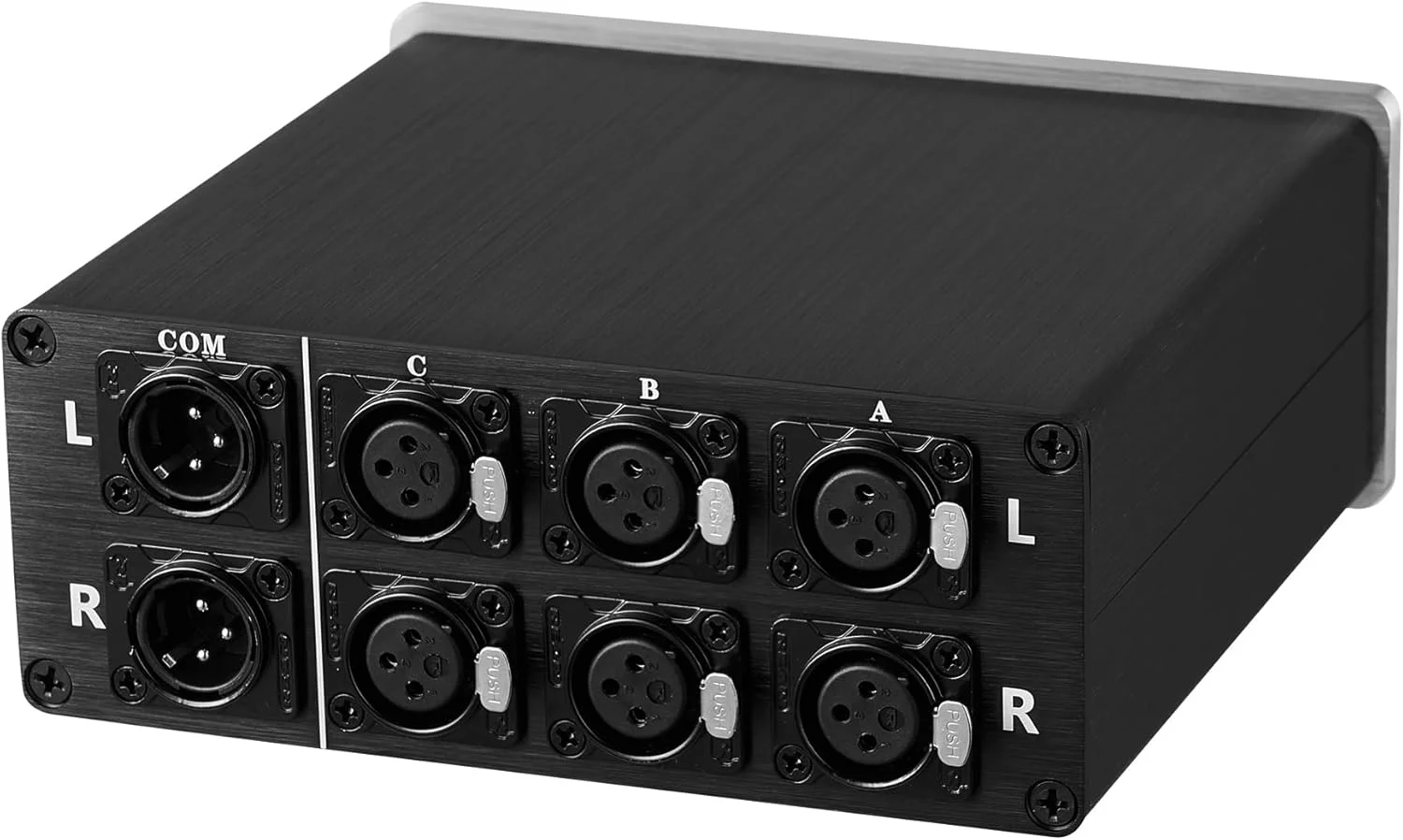 سوییچ صوتی XLR یک به سه کانال، انتخابگر پسیو استریو 3 کاناله، مبدل سیگنال بالانس با کنترل صدا (XLR 3-1VOL)