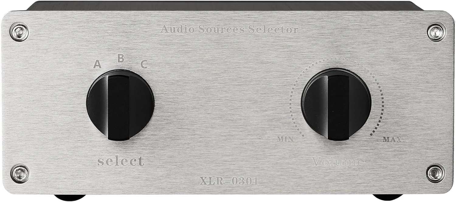 سوییچ صوتی XLR یک به سه کانال، انتخابگر پسیو استریو 3 کاناله، مبدل سیگنال بالانس با کنترل صدا (XLR 3-1VOL)
