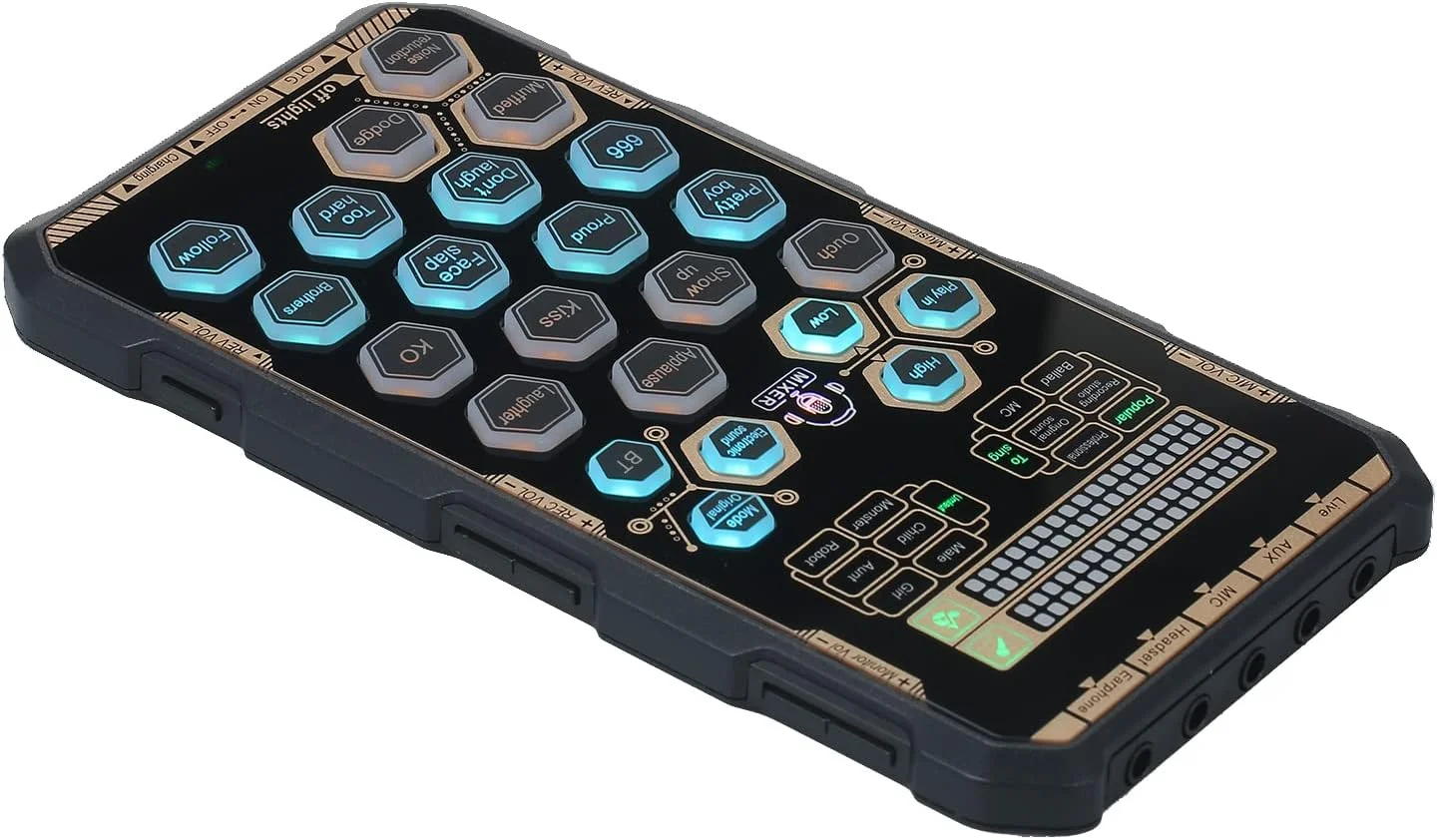 کارت صدا، کارت صدای زنده دستی قابل حمل در فضای باز DSP دستگاه افکت کارت صدا میکسر صوتی تغییر صدا کارت صدا تغییر صدا برای تلفن همراه و آواز کامپیوتر پخش زنده