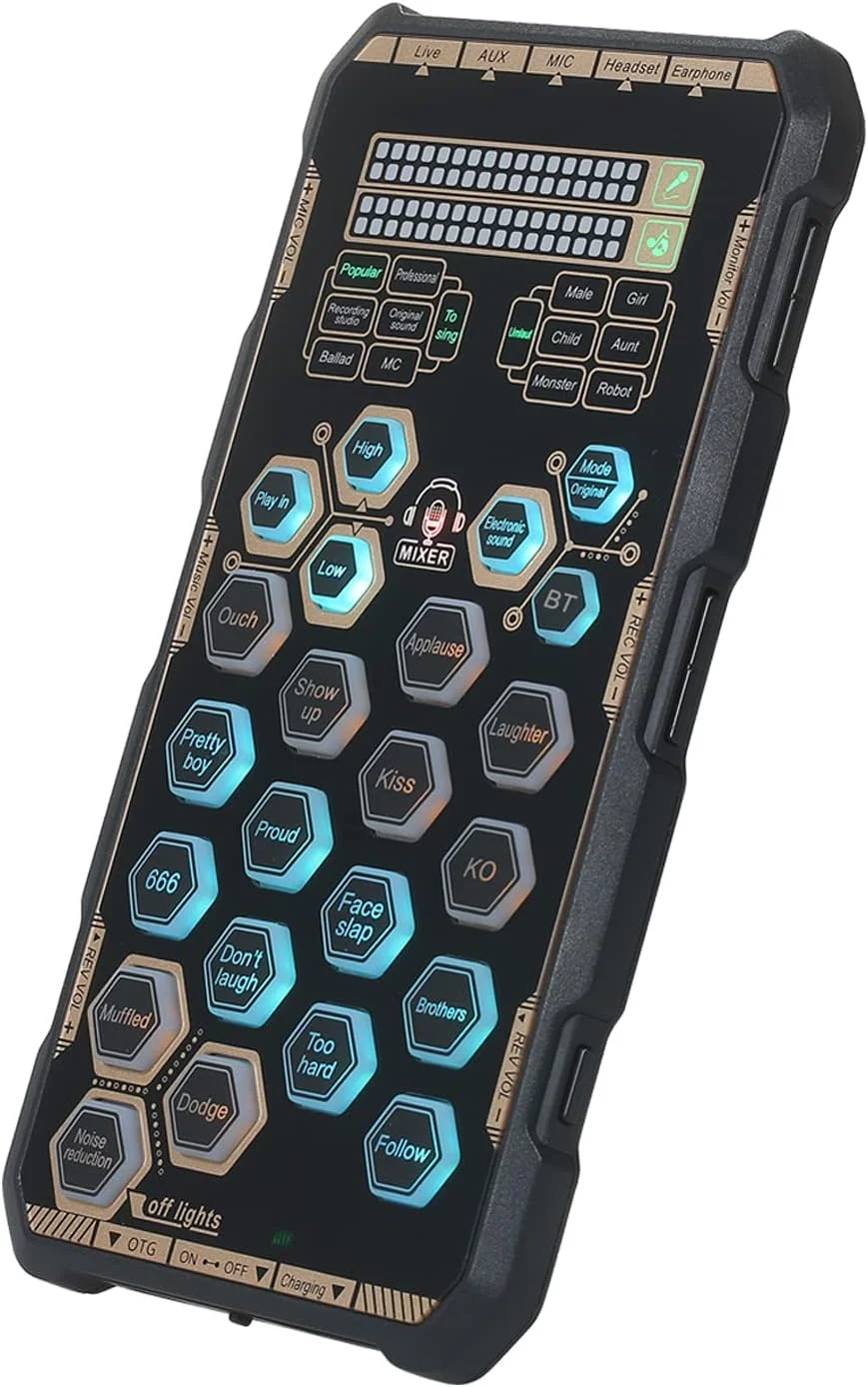 کارت صدای زنده، کارت صدای زنده دستی قابل حمل در فضای باز DSP دستگاه افکت کارت صدا میکسر صوتی تغییر صدا کارت صدا تغییر صدا برای تلفن همراه و کامپیوتر آواز خواندن پخش زنده کارت صدای زنده، کارت صدای زنده دستی قابل حمل در فضای باز DSP دستگاه افکت کارت صدا میکسر صوتی تغییر صدا کارت صدا تغییر صدا برای تلفن همراه و کامپیوتر آواز خواندن پخش زنده