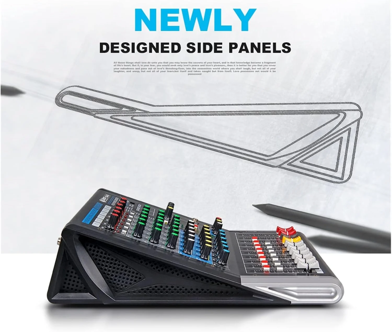 میکسر صوتی 6 کاناله DJ مدل DX-6 به همراه افکت DSP و USB و بلوتوث برای استودیو DJ