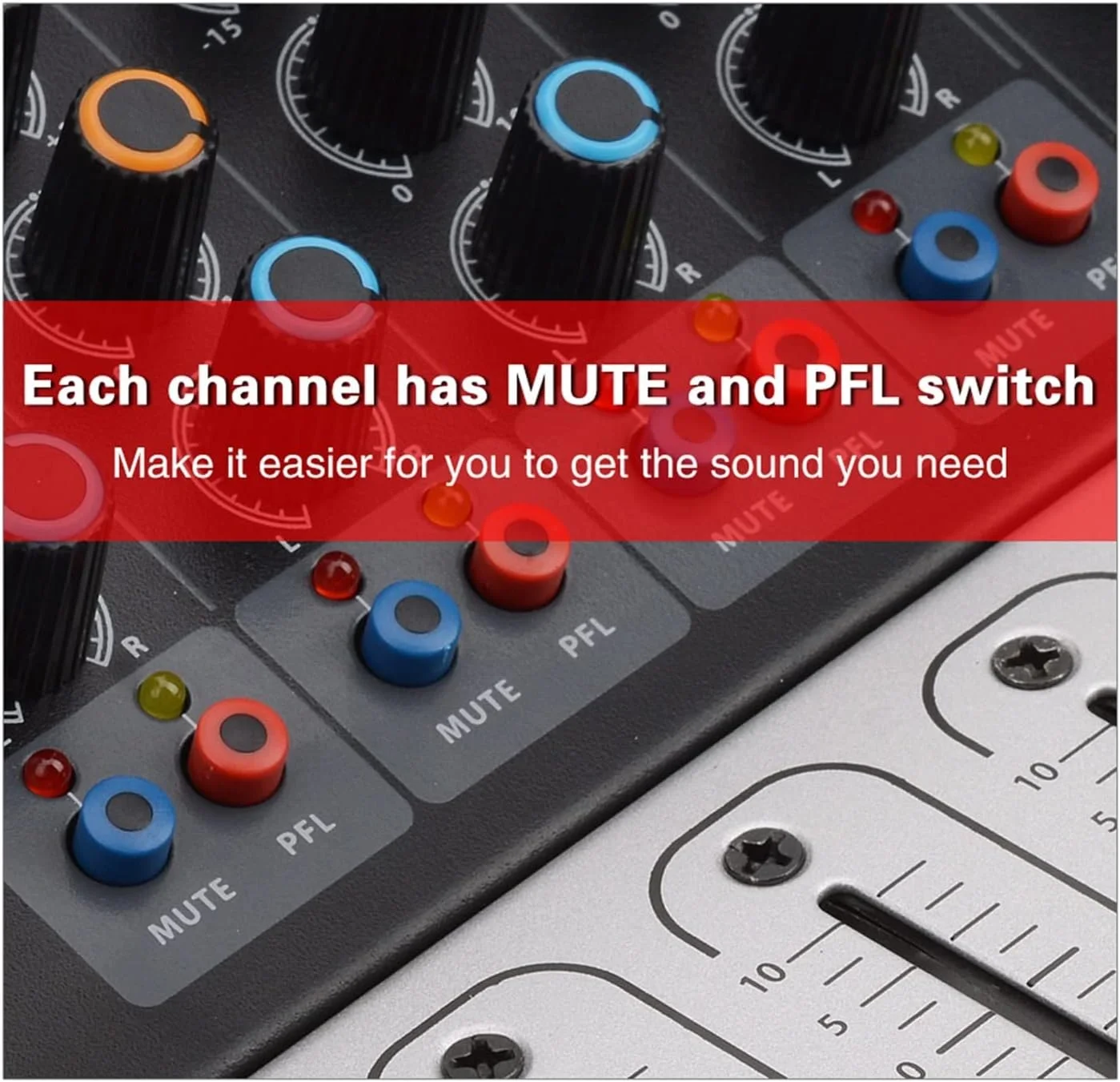 تجهیزات DJ حرفه ای برای مهمانی، میکسر 12 کانال با سوییچ های Mute و PFL، نمایشگر دیجیتال، ضبط از طریق بلوتوث، اکولایزر 3 باندی، 16 افکت DSP