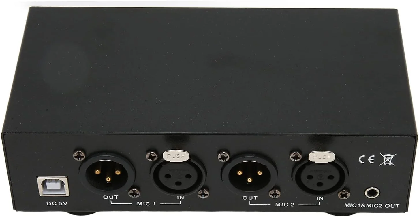 منبع تغذیه 48 ولت یونیورسال GOWENIC با کابل XLR، طراحی فیلترینگ پایدار Low Pass، پشتیبانی از میکروفون های دوتایی، فناوری محافظ برای تجهیزات ضبط موسیقی