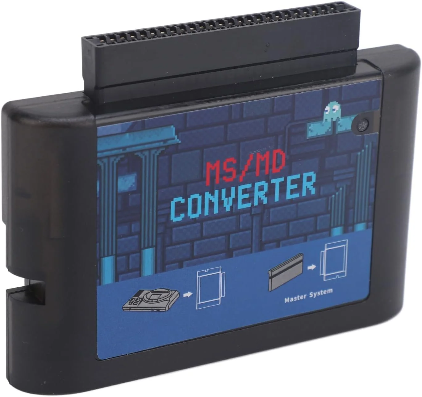 مبدل کارت بازی MS به MD، یک وسیله جانبی کاربردی برای کنسول های Retron 3, 2 و سایر کنسول ها (مشکی شفاف)
