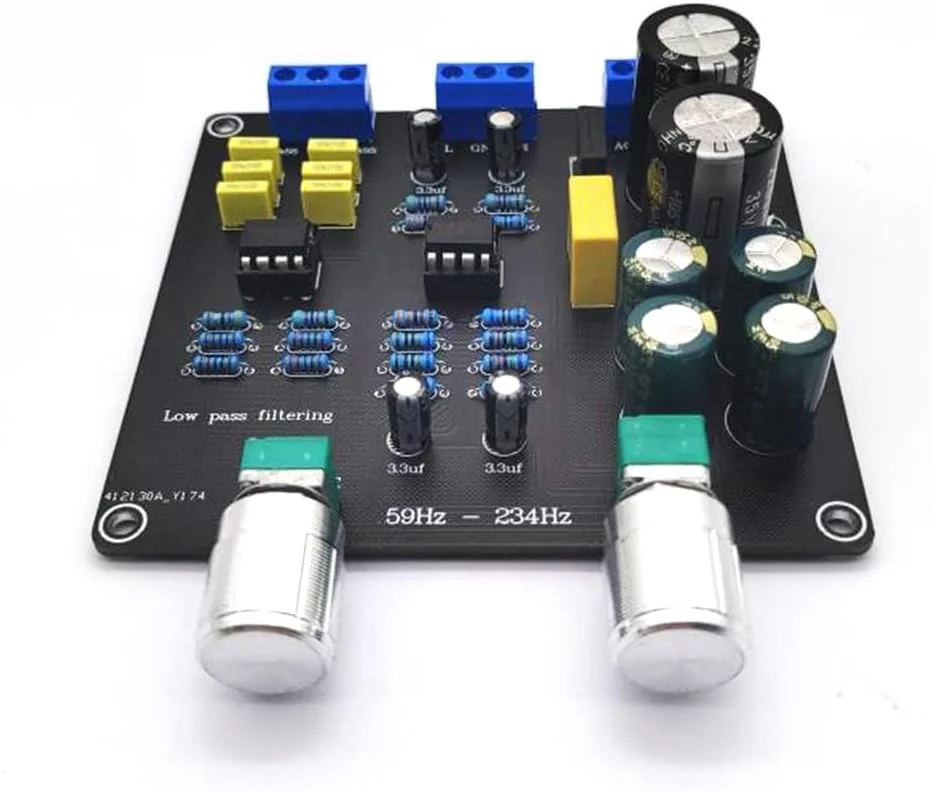برد کراس اوور سوپر باس فیلتر پایین گذر 59Hz-234Hz AC9V-12V دوگانه NE5532 نقطه کراس اوور به طور مداوم قابل تنظیم