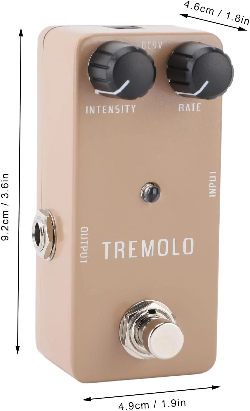 پدال ترمولو گیتار Fafeicy، پدال افکت آنالوگ True Bypass برای گیتار الکتریک و باس با محدوده سرعت 1Hz-25Hz، 9V DC