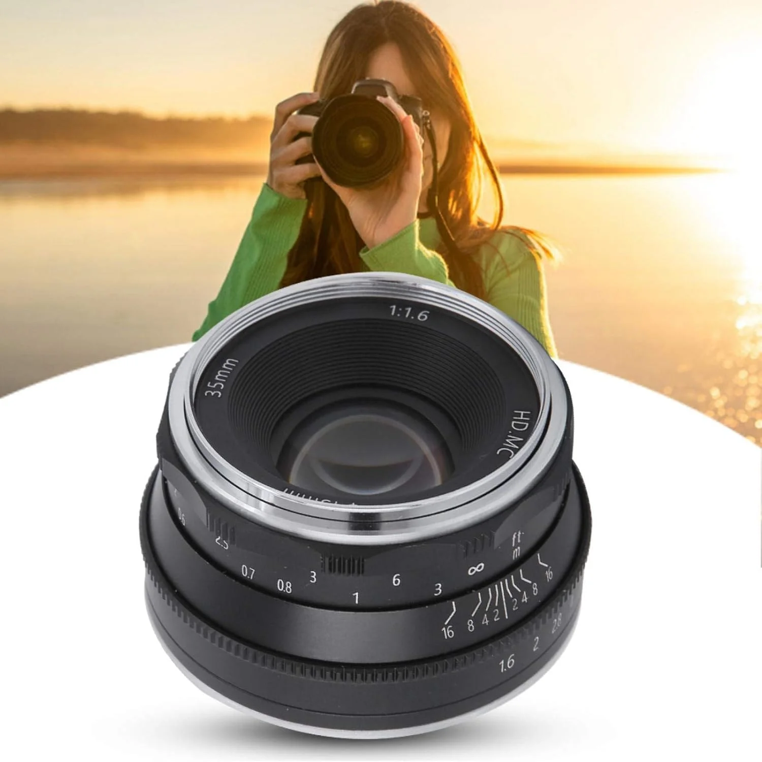 لنز دوربین بدون آینه Meiyya، لنز با فوکوس ثابت دهانه Z برای Z6 Z7 Z50 (مشکی)