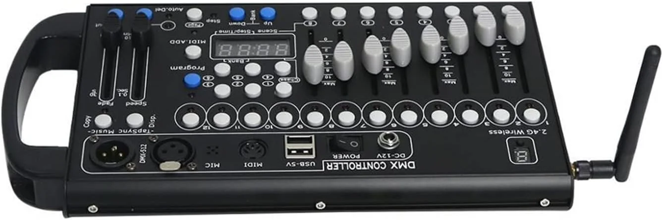 کنترلر مینی DMX بی‌سیم 92 کاناله ERTUUYD، کنسول نور Dmx512، افکت Dmx برای تجهیزات DJ و نورپردازی تجاری استیج